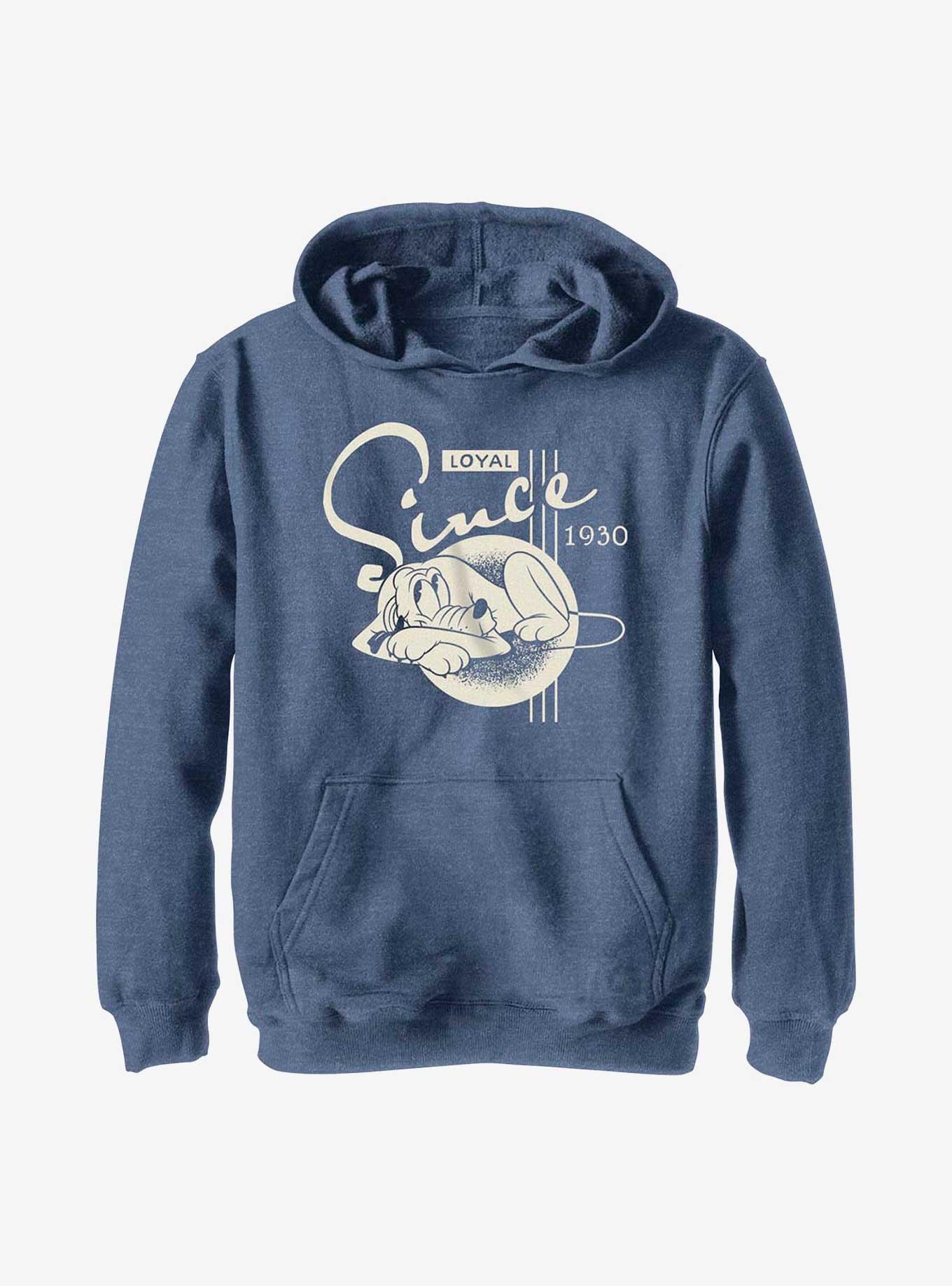 Disney100 Pluto Loyal Youth Hoodie, NAVY HTR, hi-res