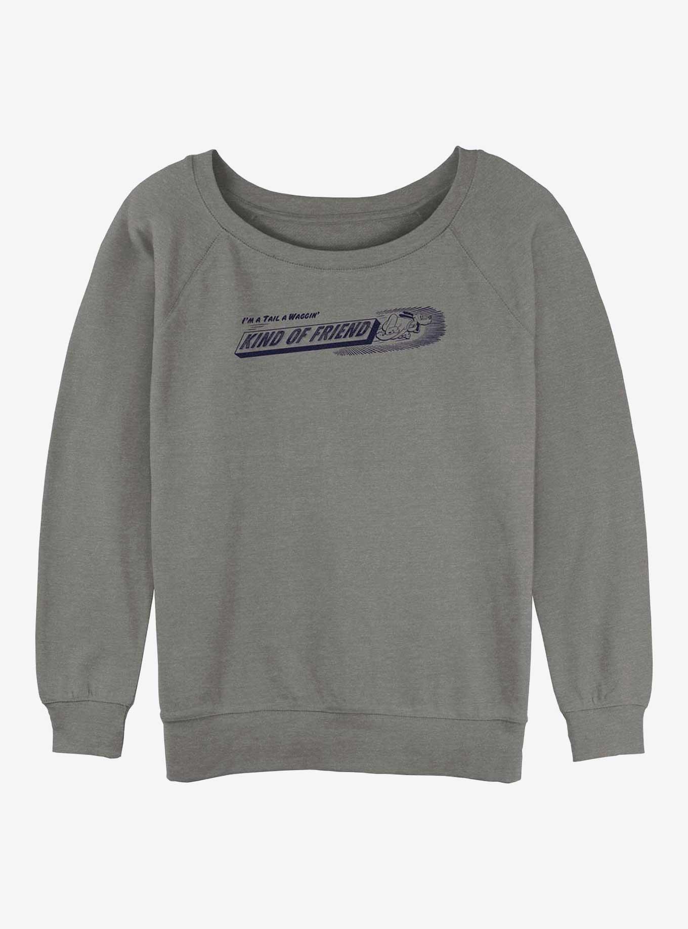 Disney100 Pluto Kind Of Friend Womens Slouchy Sweatshirt, GRAY HTR, hi-res