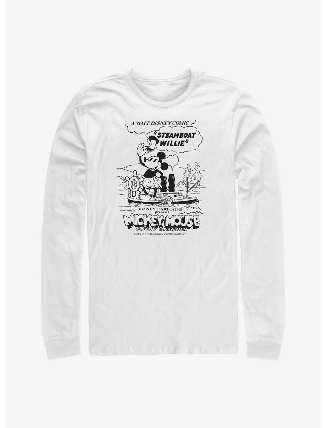 Disney100 Mickey Mouse On Deck Long-Sleeve T-Shirt, WHITE, hi-res