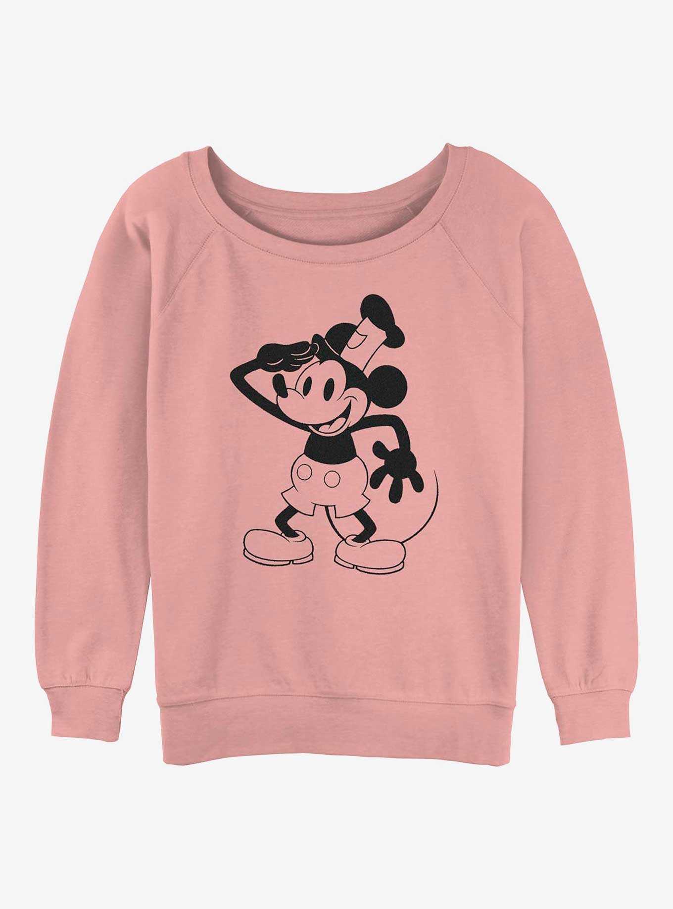 Disney100 Mickey Mouse Captain Mickey Sound Cartoon Womens Slouchy Sweatshirt, , hi-res
