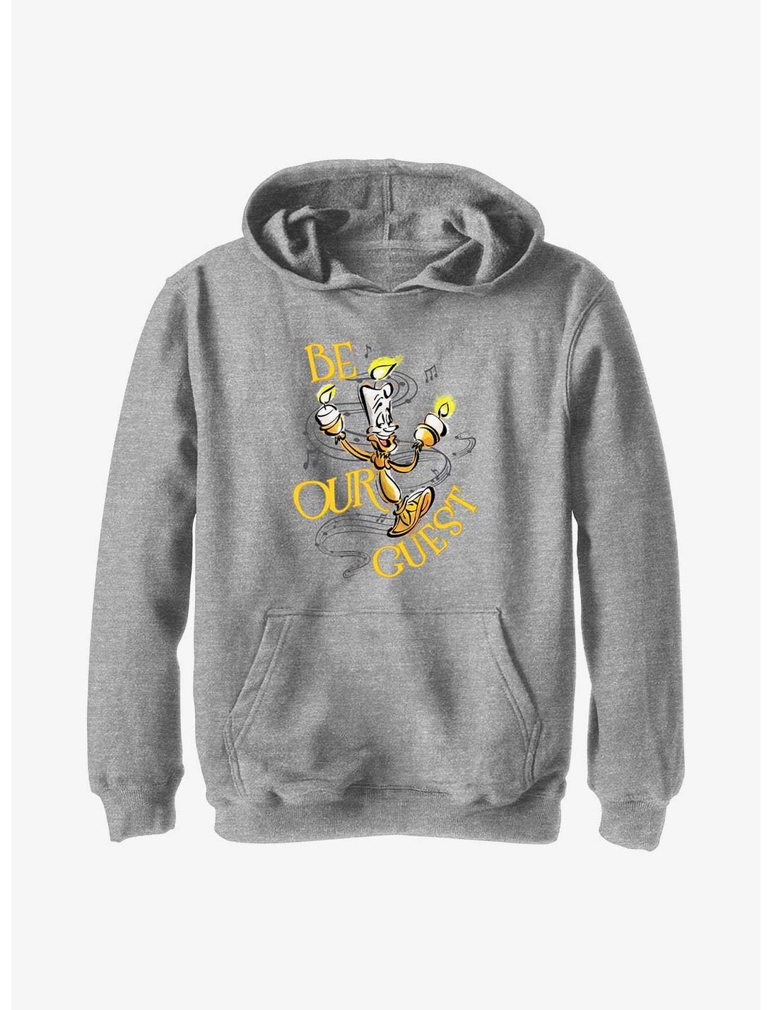 Disney100 Beauty And The Beast Be Our Guest Youth Hoodie, ATH HTR, hi-res