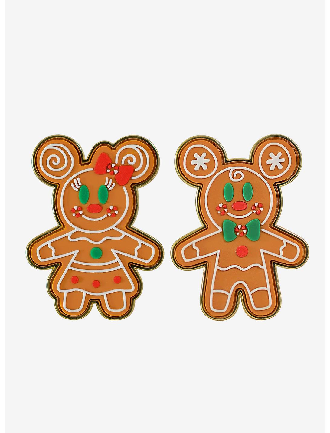 Disney Mickey & Minnie Mouse Gingerbread Pin Set - BoxLunch Exclusive, , hi-res
