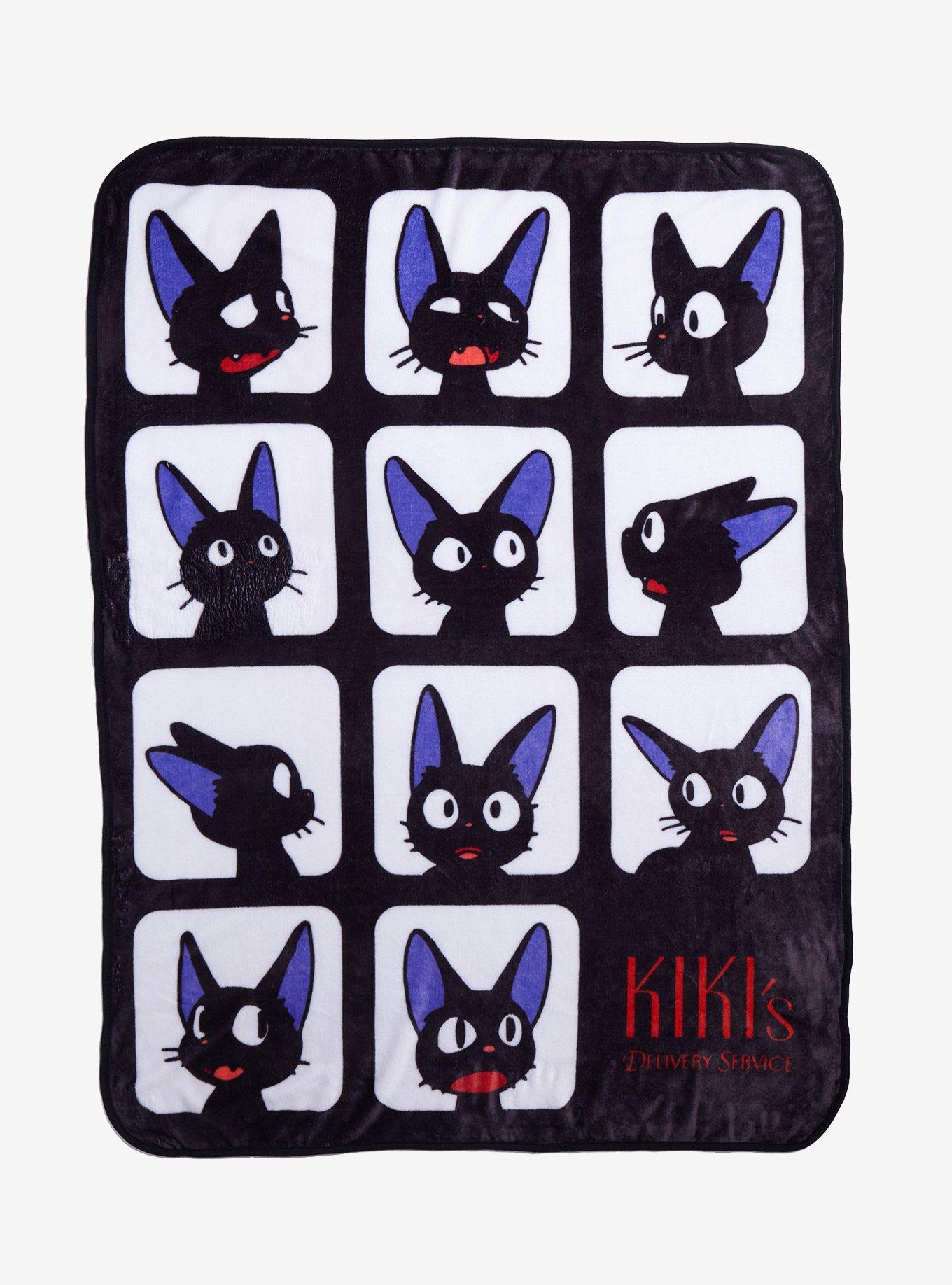 Studio Ghibli Kiki's Delivery Service Jiji Faces Throw Blanket, , hi-res