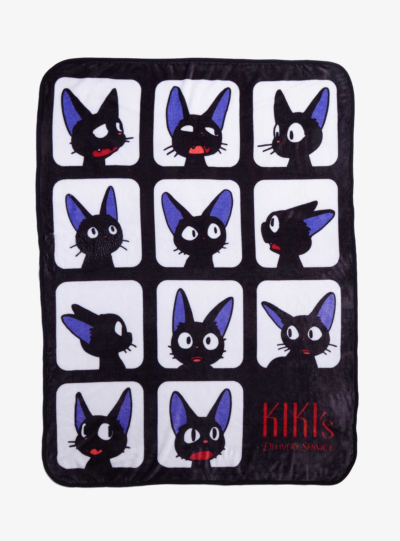 Studio Ghibli Kiki's Delivery Service Jiji Faces Throw Blanket, , hi-res