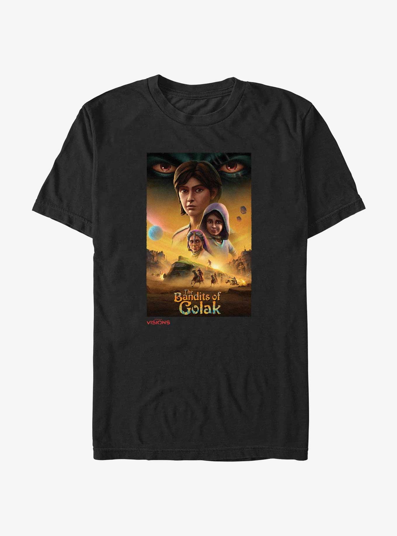 Star Wars: Visions The Bandits of Golak Poster T-Shirt, BLACK, hi-res