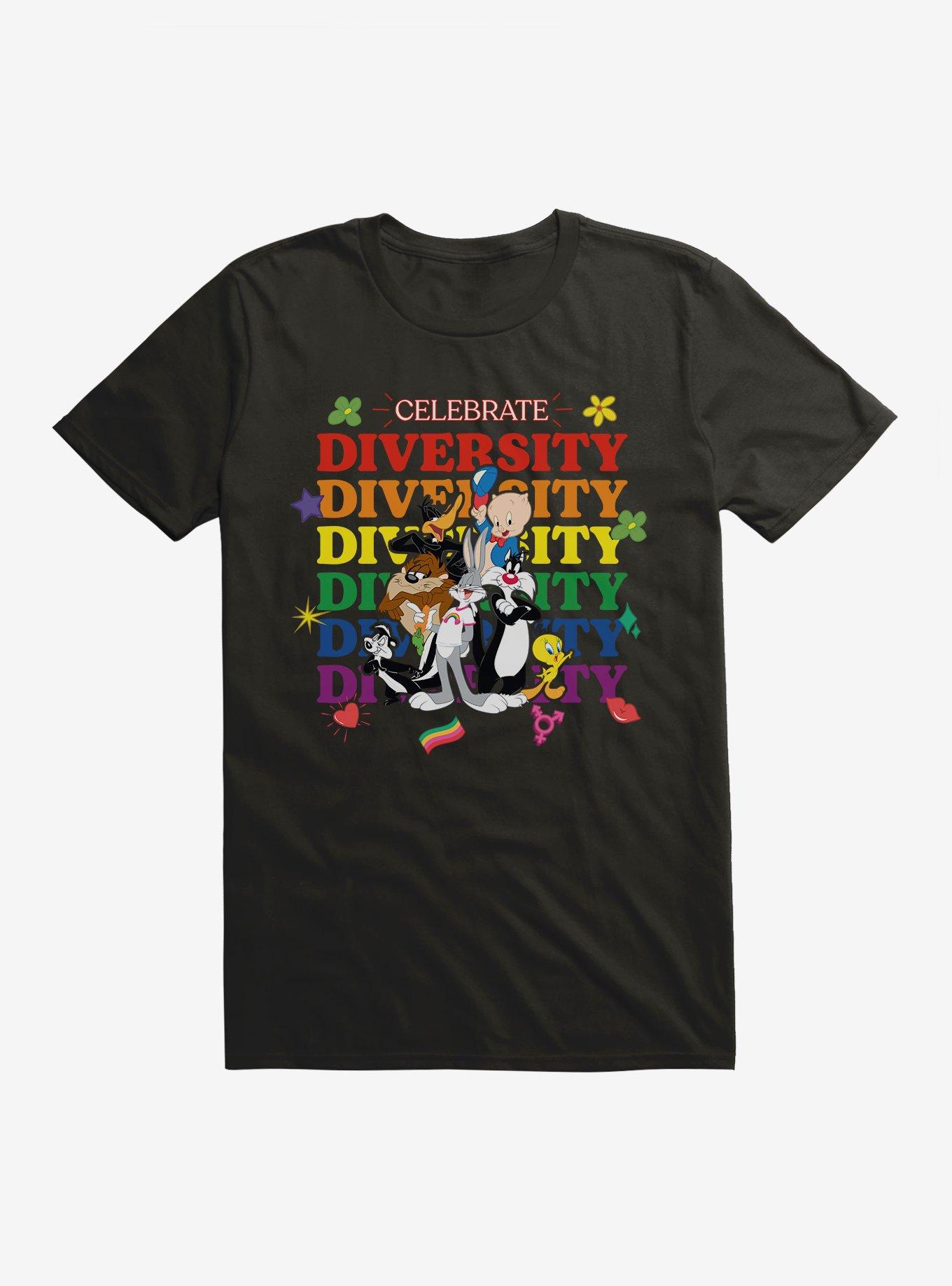 Looney Tunes Celebrate Diversity T-Shirt, BLACK, hi-res