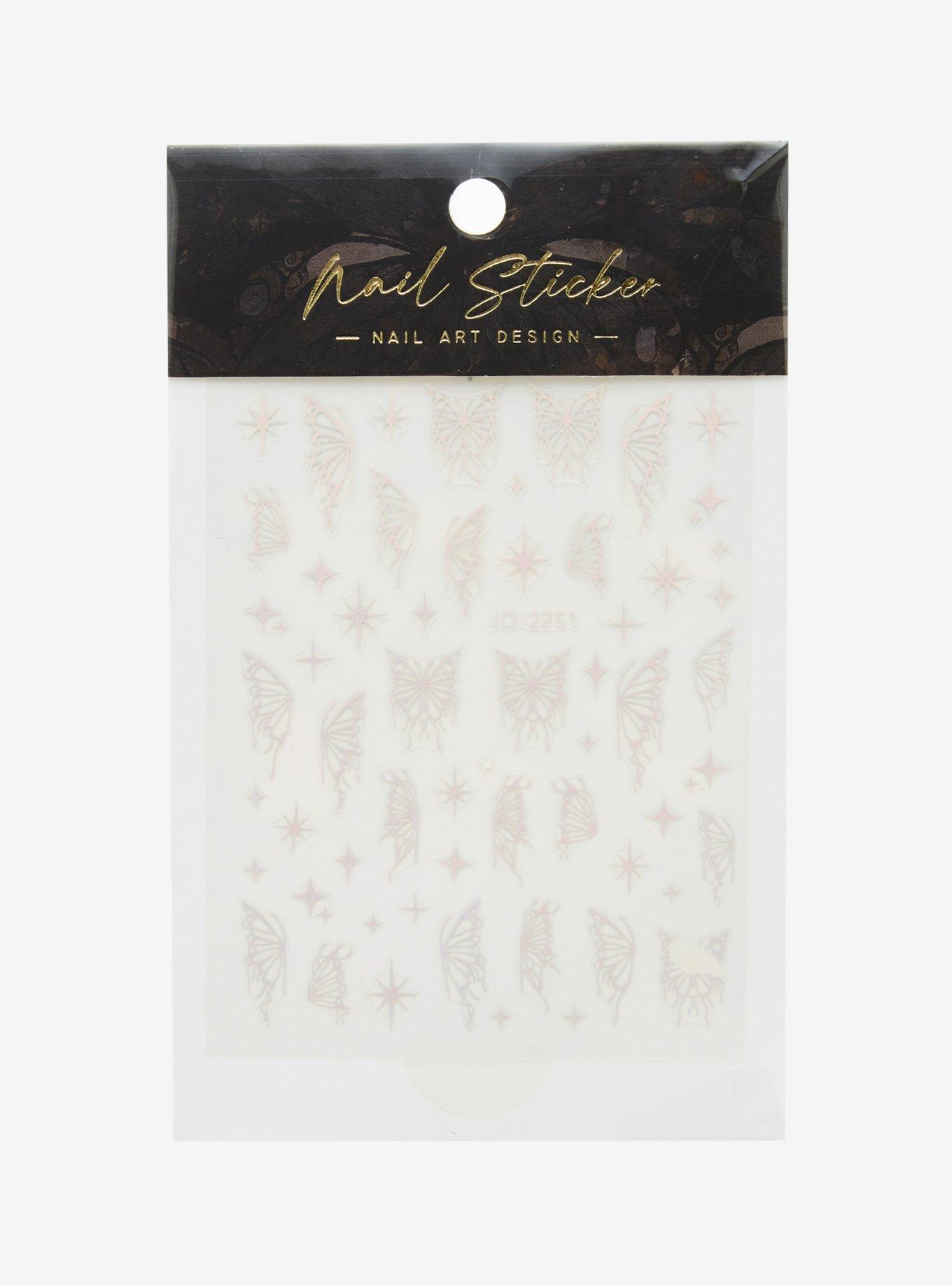 Holographic Butterfly Nail Sticker Sheet, , hi-res