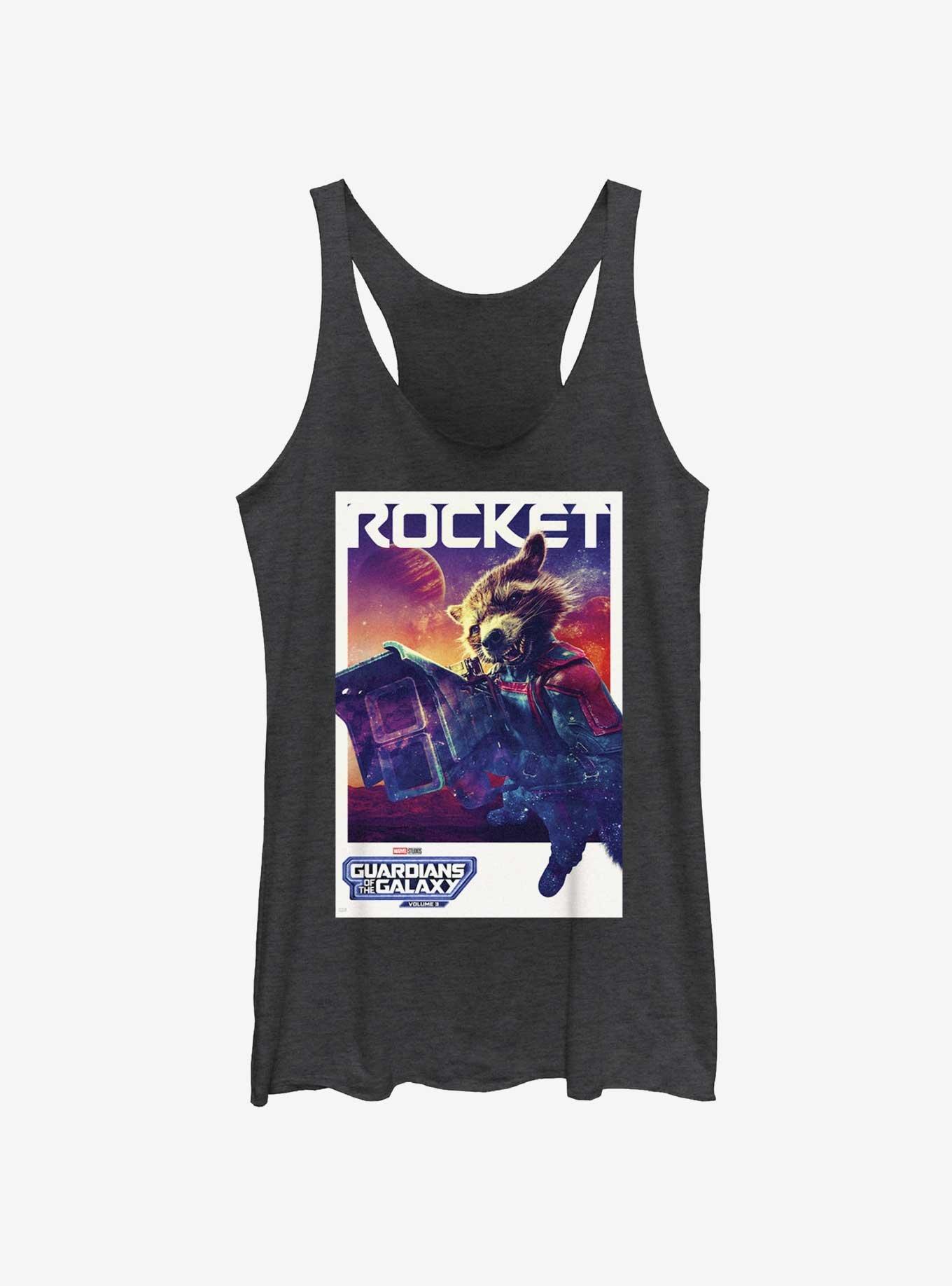 Guardians Of The Galaxy Vol. 3 Rocket Poster Girls Tank, BLK HTR, hi-res