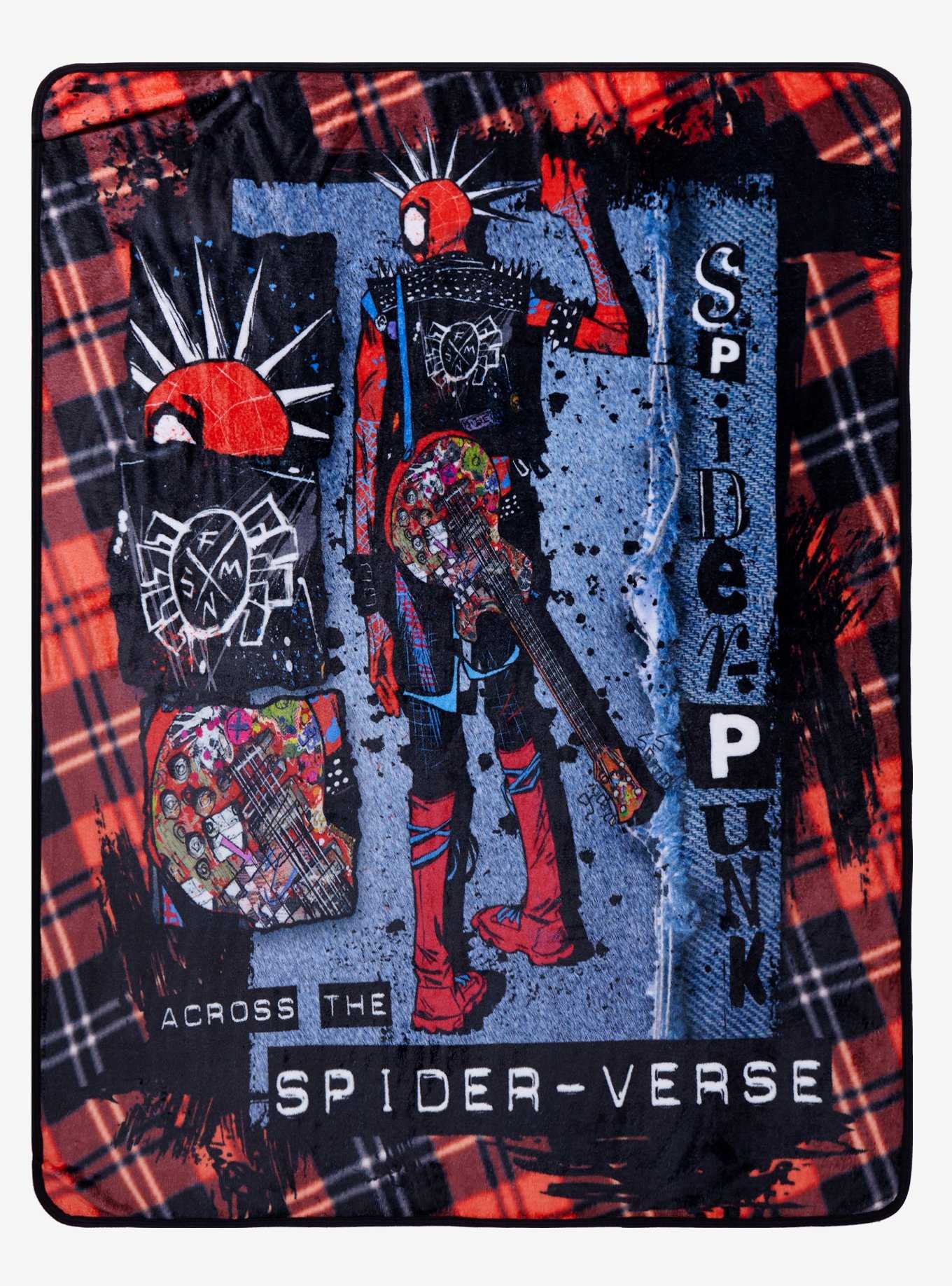 Marvel Spider-Man: Across The Spider-Verse Spider-Punk Throw Blanket, , hi-res