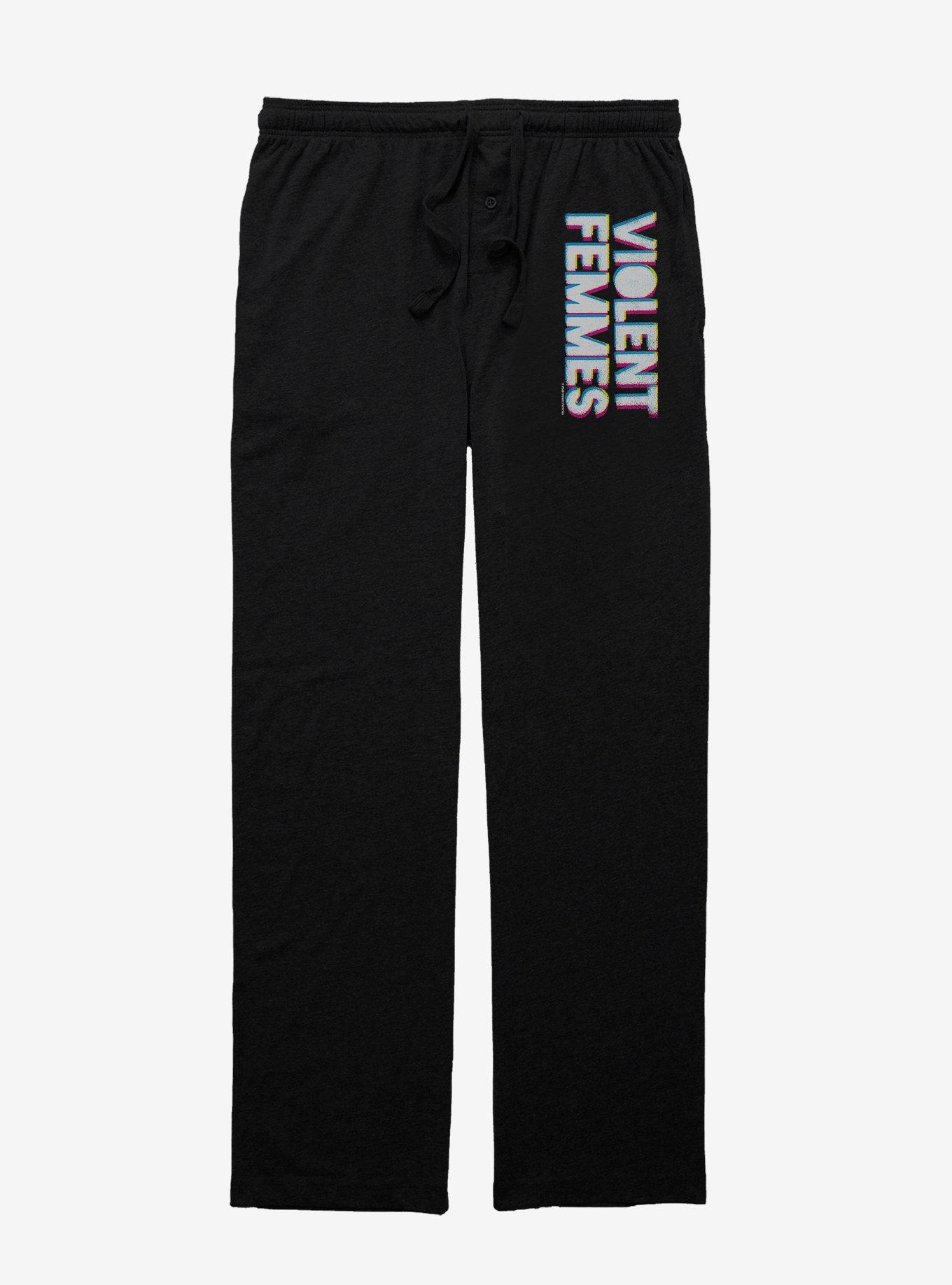 Violent Femmes Double Exposure Logo Pajama Pants, BLACK, hi-res