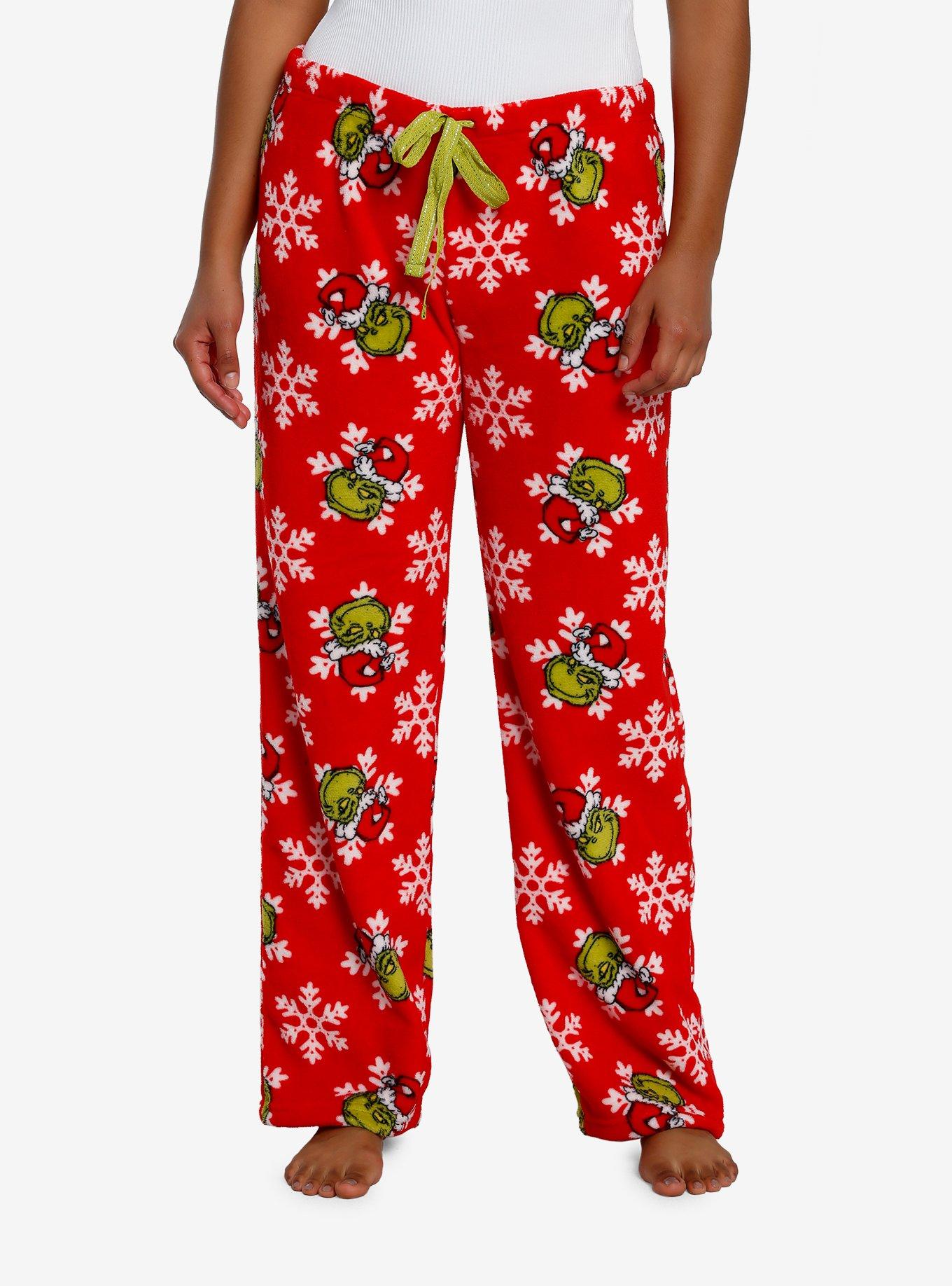The Grinch Women's Pajamas Pants Size S- 3X Plus Joggers Dr Seuss
