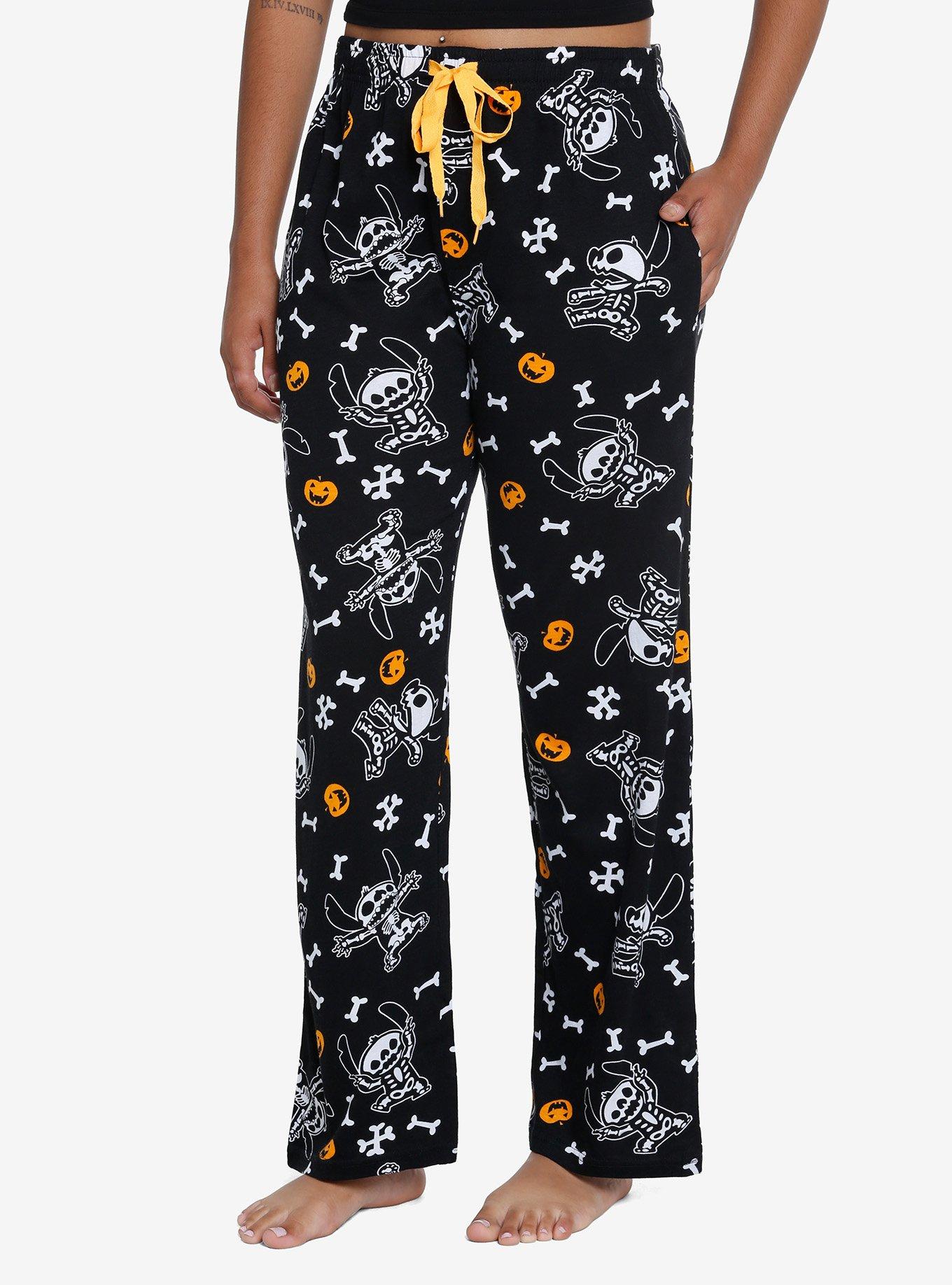 Disney Stitch Skeletons Lounge Pants, GREEN, hi-res
