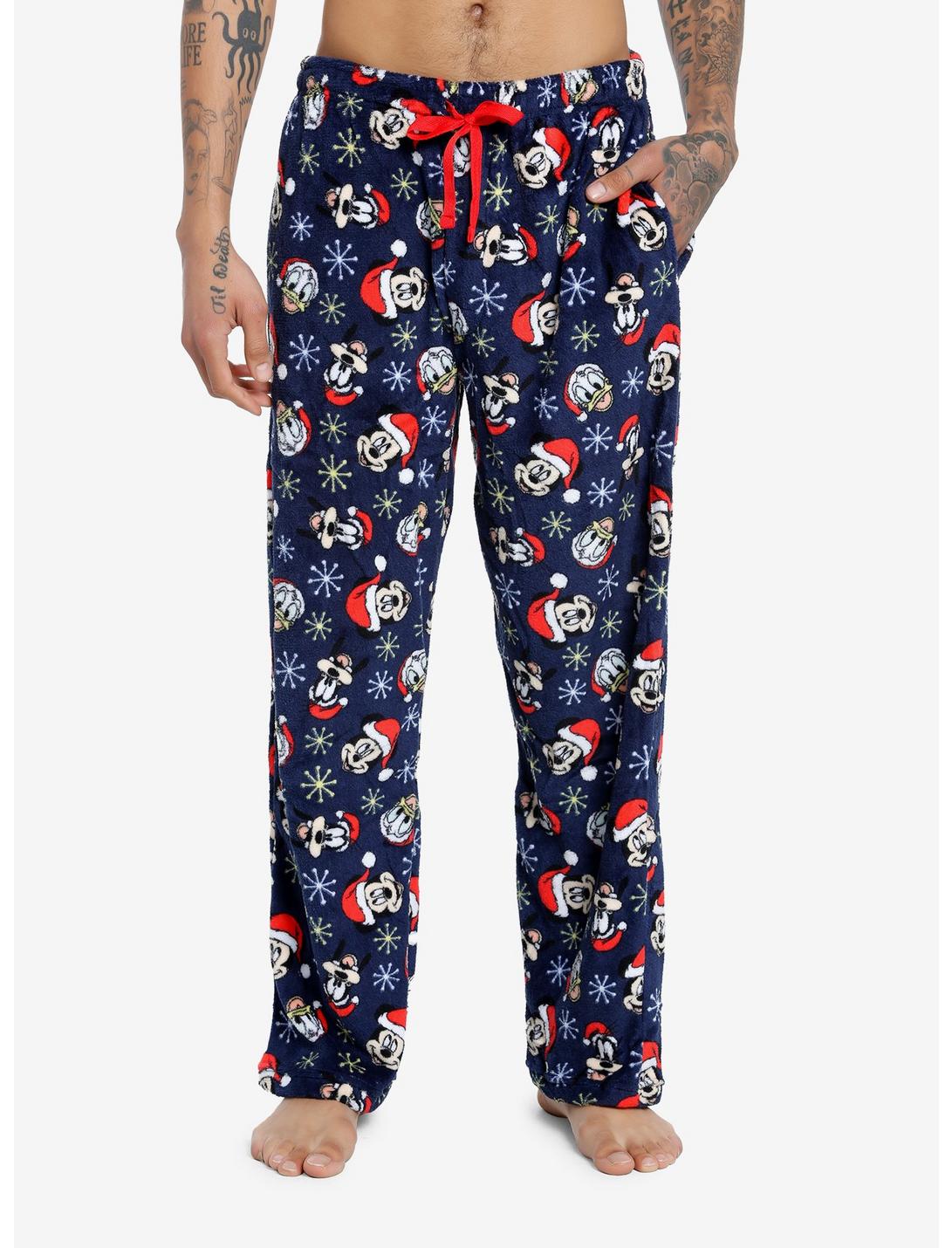 Disney Mickey Mouse And Friends Holiday Fuzzy Pajama Pants, BLUE, hi-res