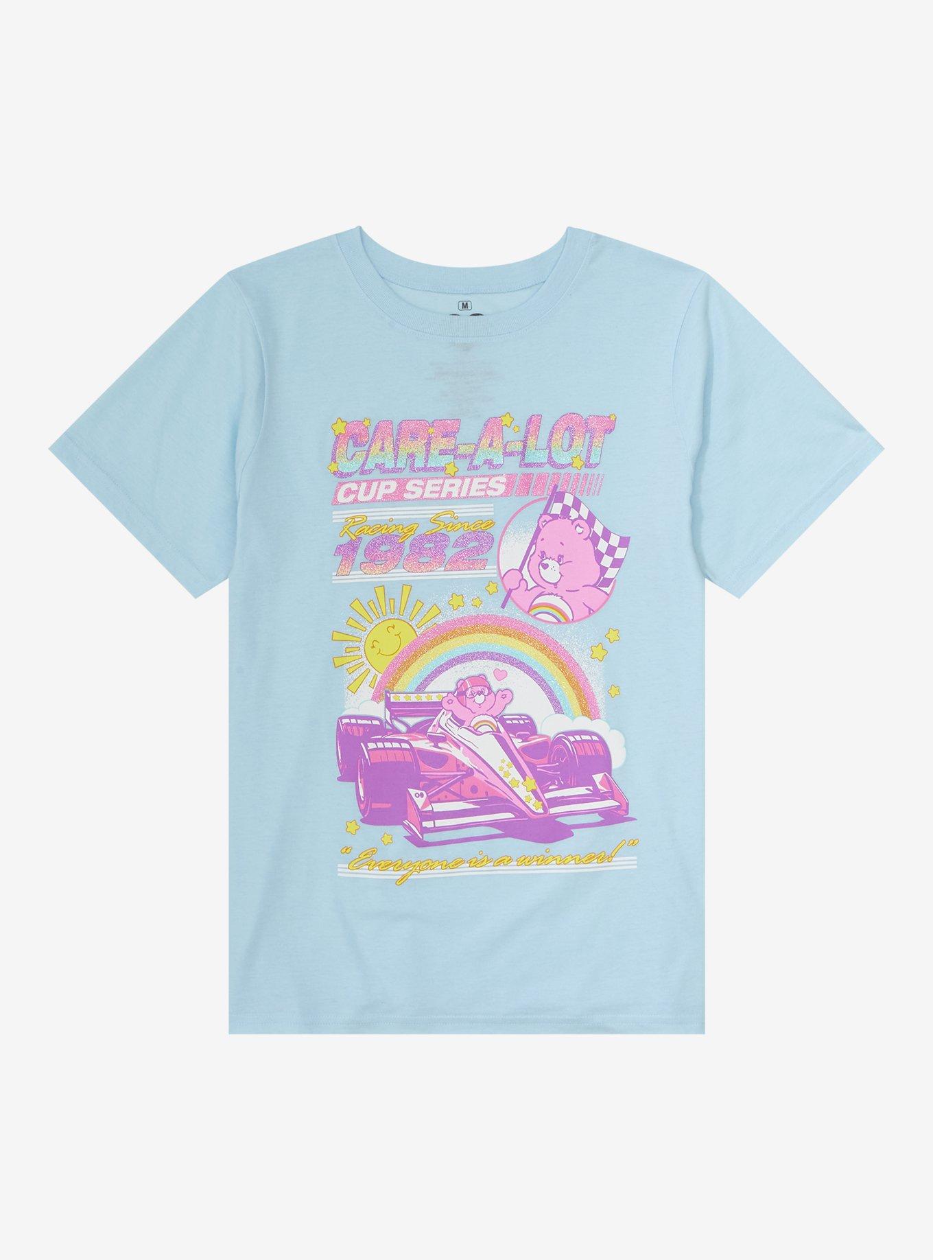 Care Bears Racing Crystalina Glitter Boyfriend Fit Girls T-Shirt, MULTI, hi-res