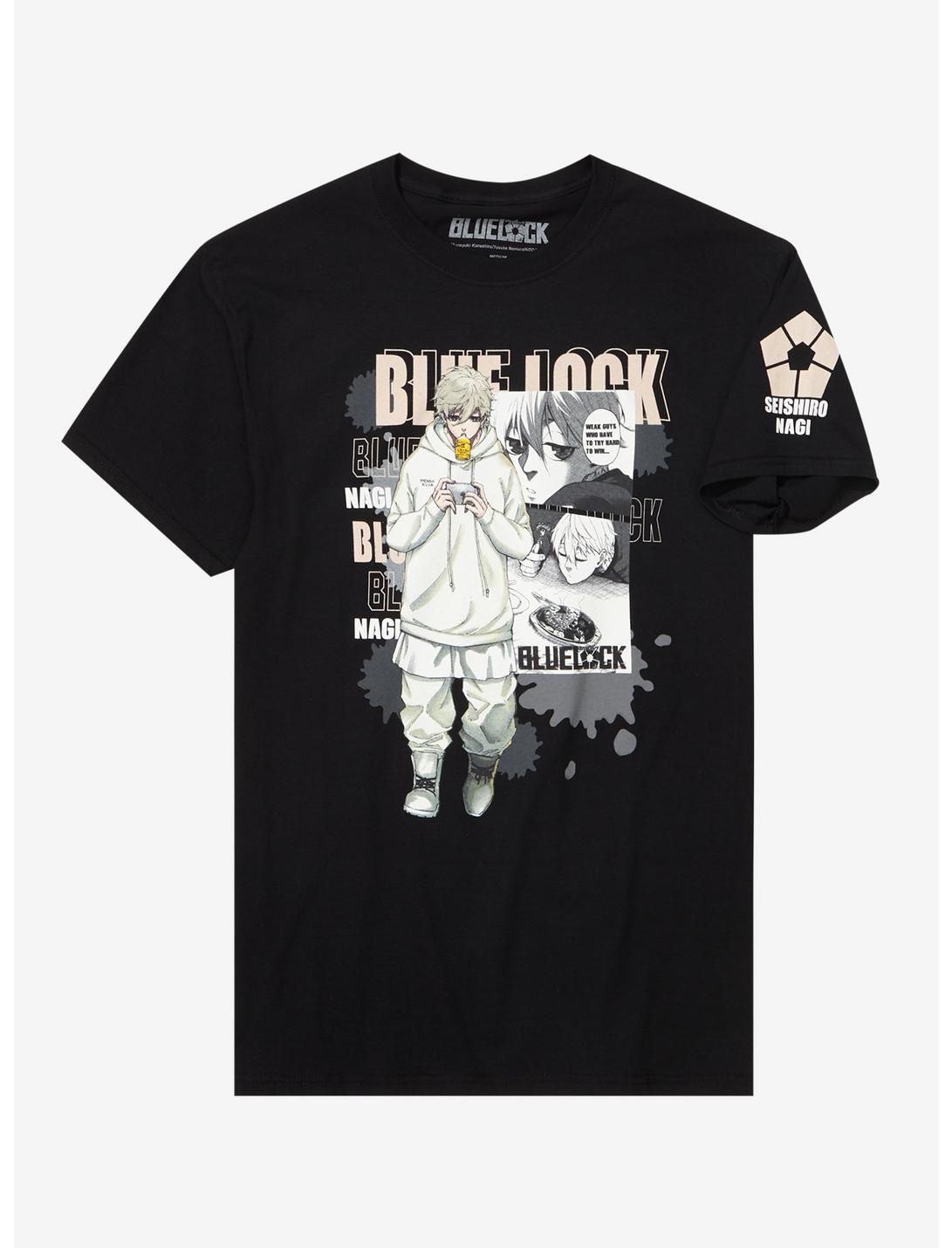 Blue Lock Nagi Portrait Panels T-Shirt, BLACK, hi-res