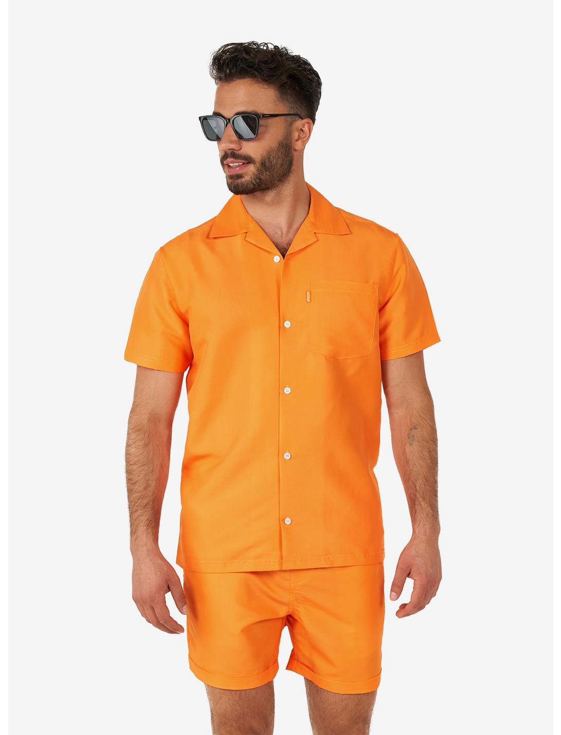 The Orange Summer Button-Up Shirt and Short, ORANGE, hi-res