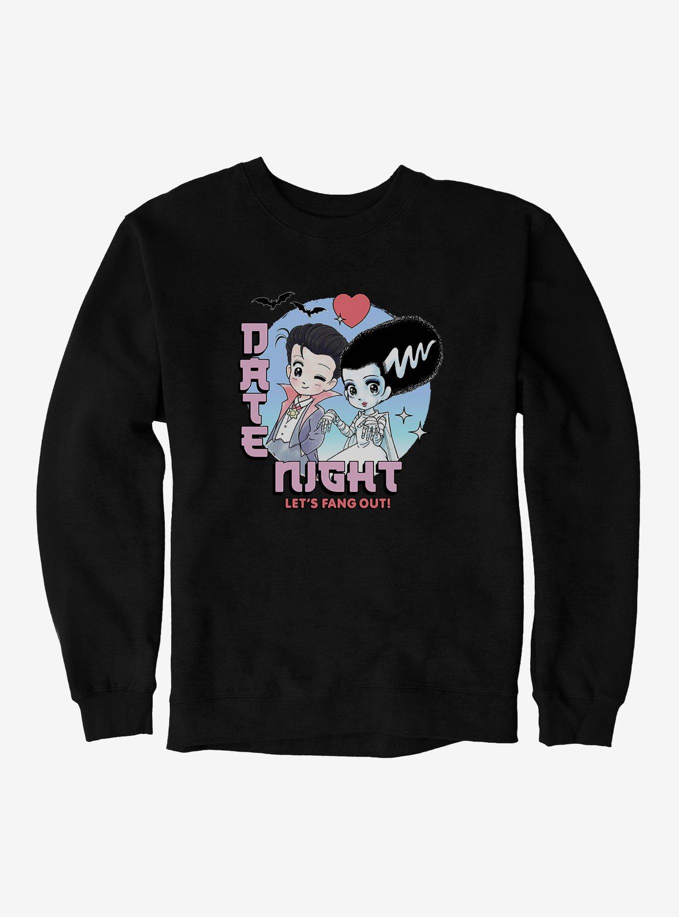 Universal Monsters Date Night Fang Out Sweatshirt, BLACK, hi-res