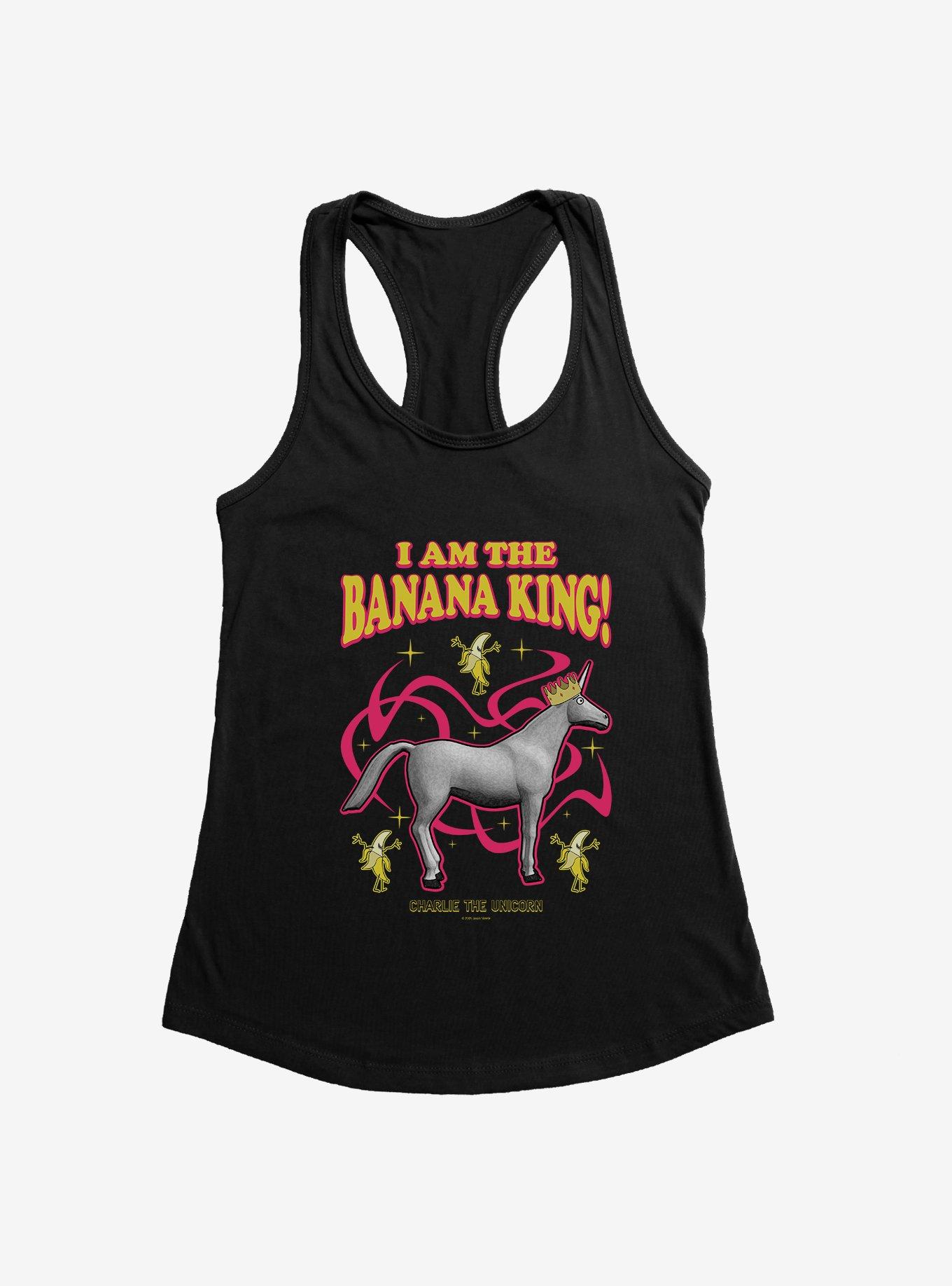Charlie The Unicorn Banana King! Girls Tank, , hi-res