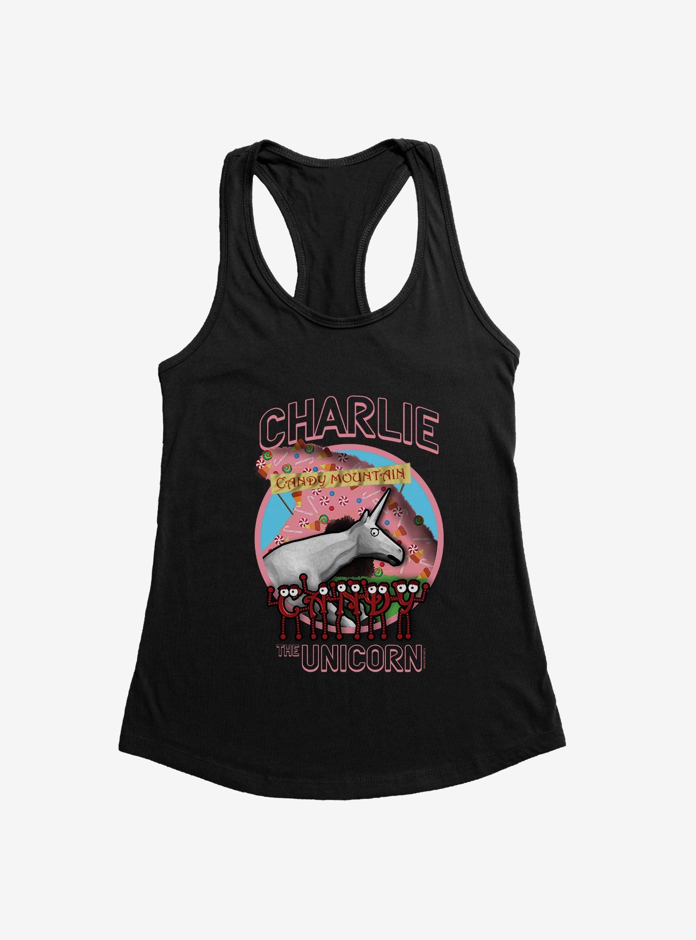 Charlie The Unicorn Candy Mountain Girls Tank, BLACK, hi-res