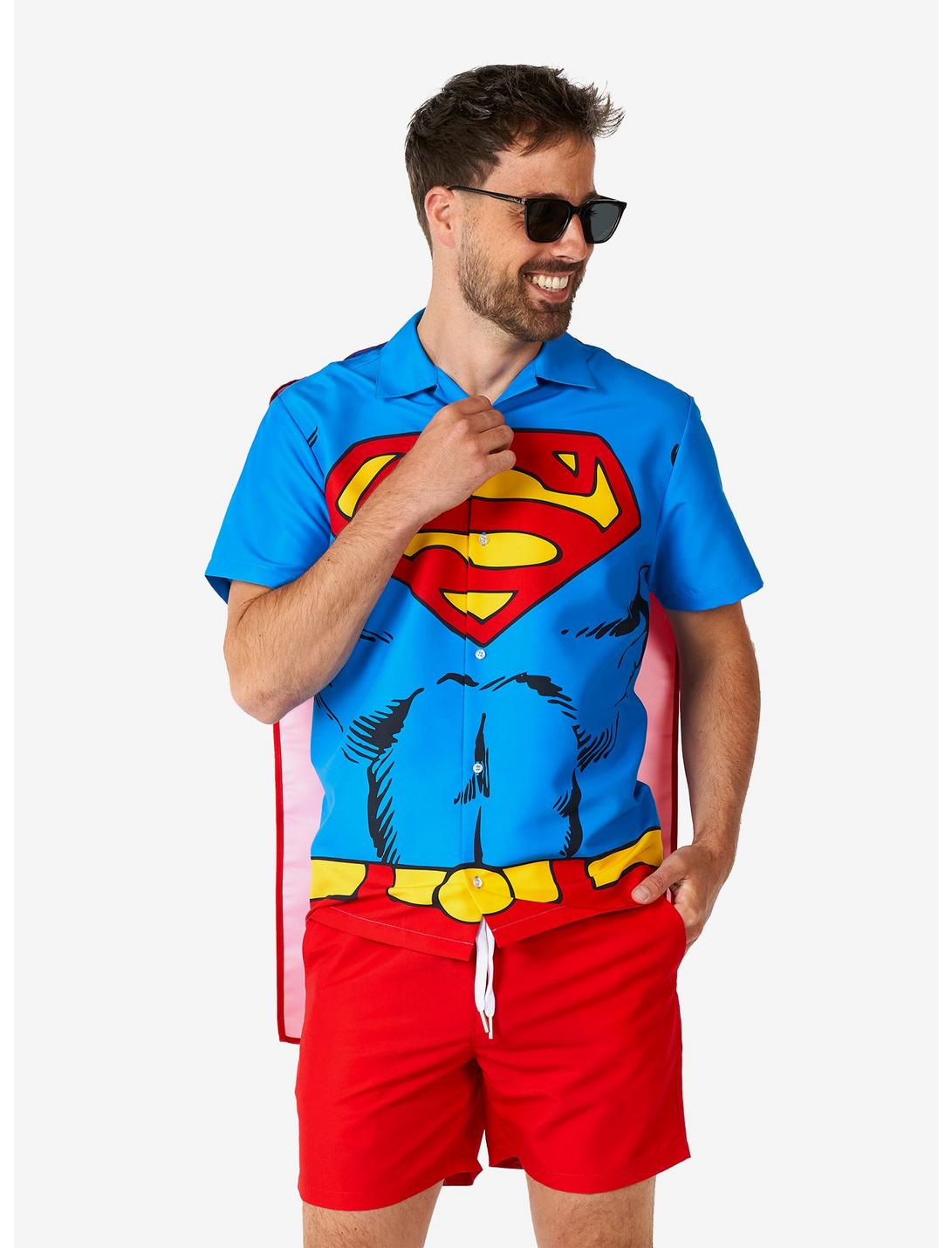 DC Comics Superman Button-Up Shirt and Short, MULTI, hi-res