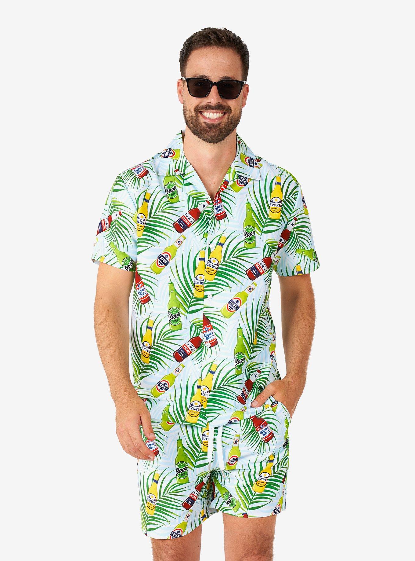 Tropical Beers Blue Button-Up Shirt and Short, , hi-res