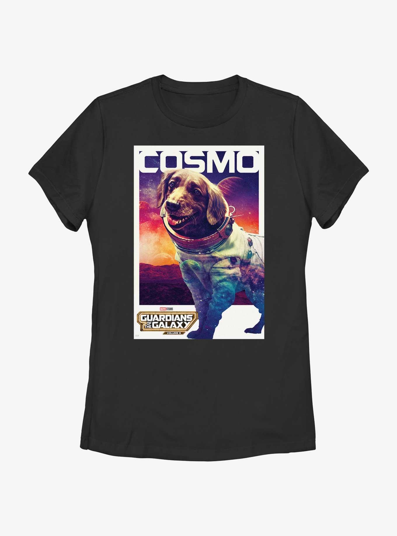 Guardians Of The Galaxy Vol. 3 Cosmo Poster Womens T-Shirt, BLACK, hi-res
