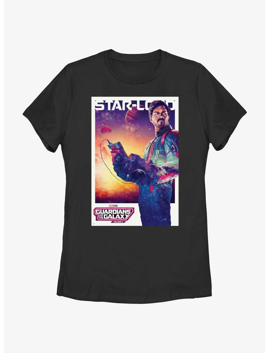 Guardians Of The Galaxy Vol. 3 Quill Starlord Poster Womens T-Shirt, BLACK, hi-res