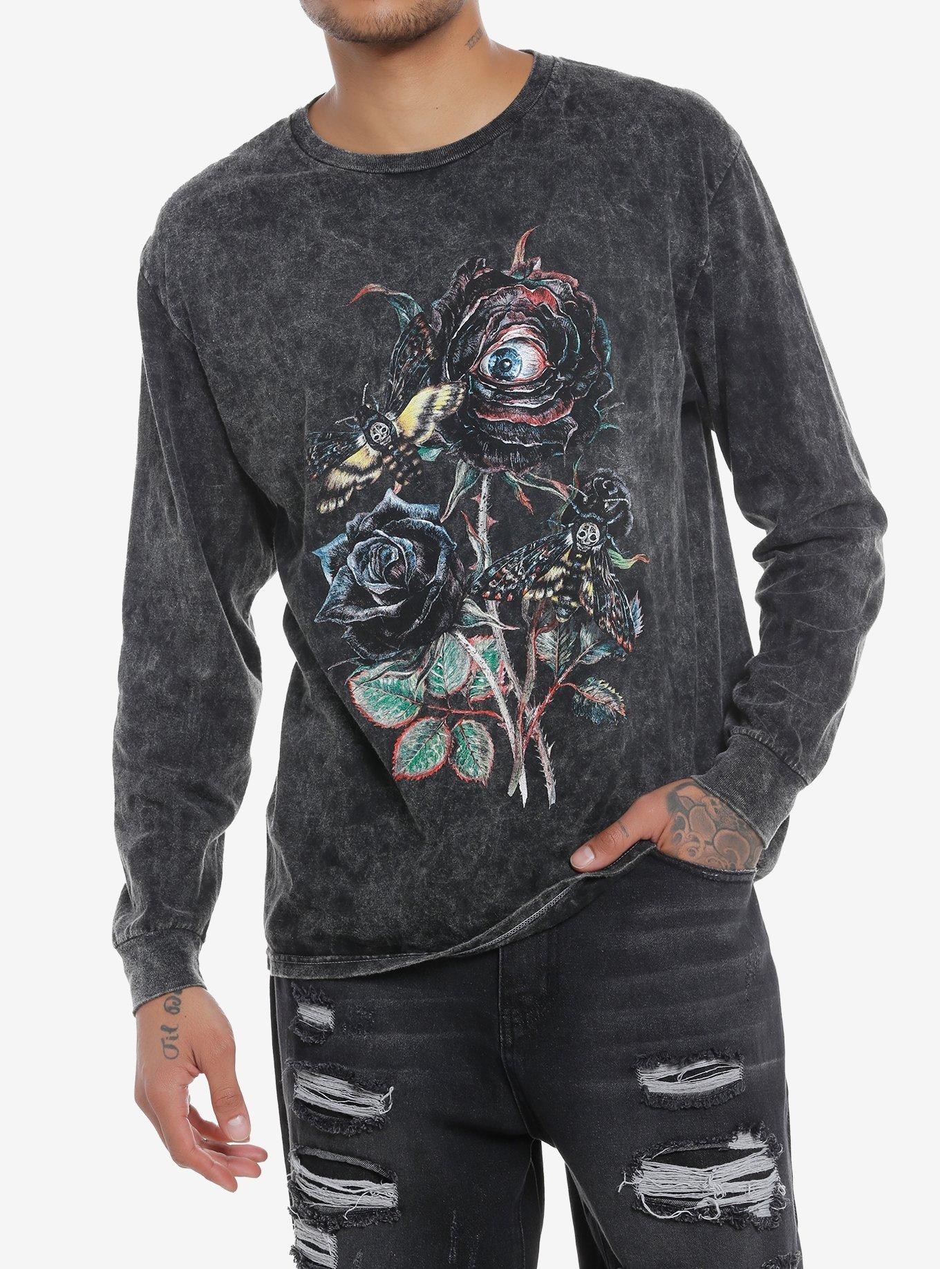Death Moth Eye Flower Tie-Dye Long-Sleeve T-Shirt, MULTI, hi-res