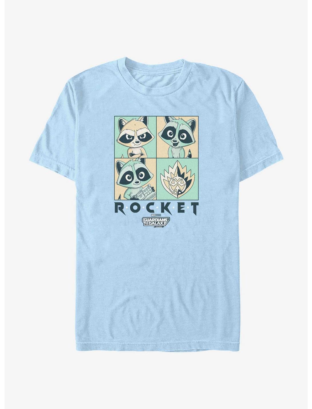 Guardians Of The Galaxy Vol. 3 Rocket Boxes T-Shirt, LT BLUE, hi-res