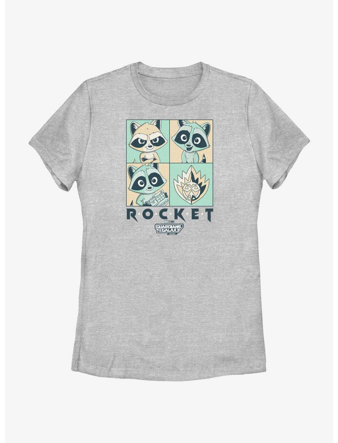 Guardians Of The Galaxy Vol. 3 Rocket Boxes Womens T-Shirt, ATH HTR, hi-res