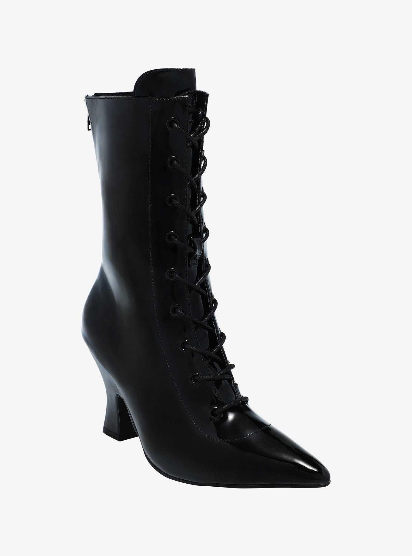 Strange Cvlt Black Victoria Heel Boots, , hi-res