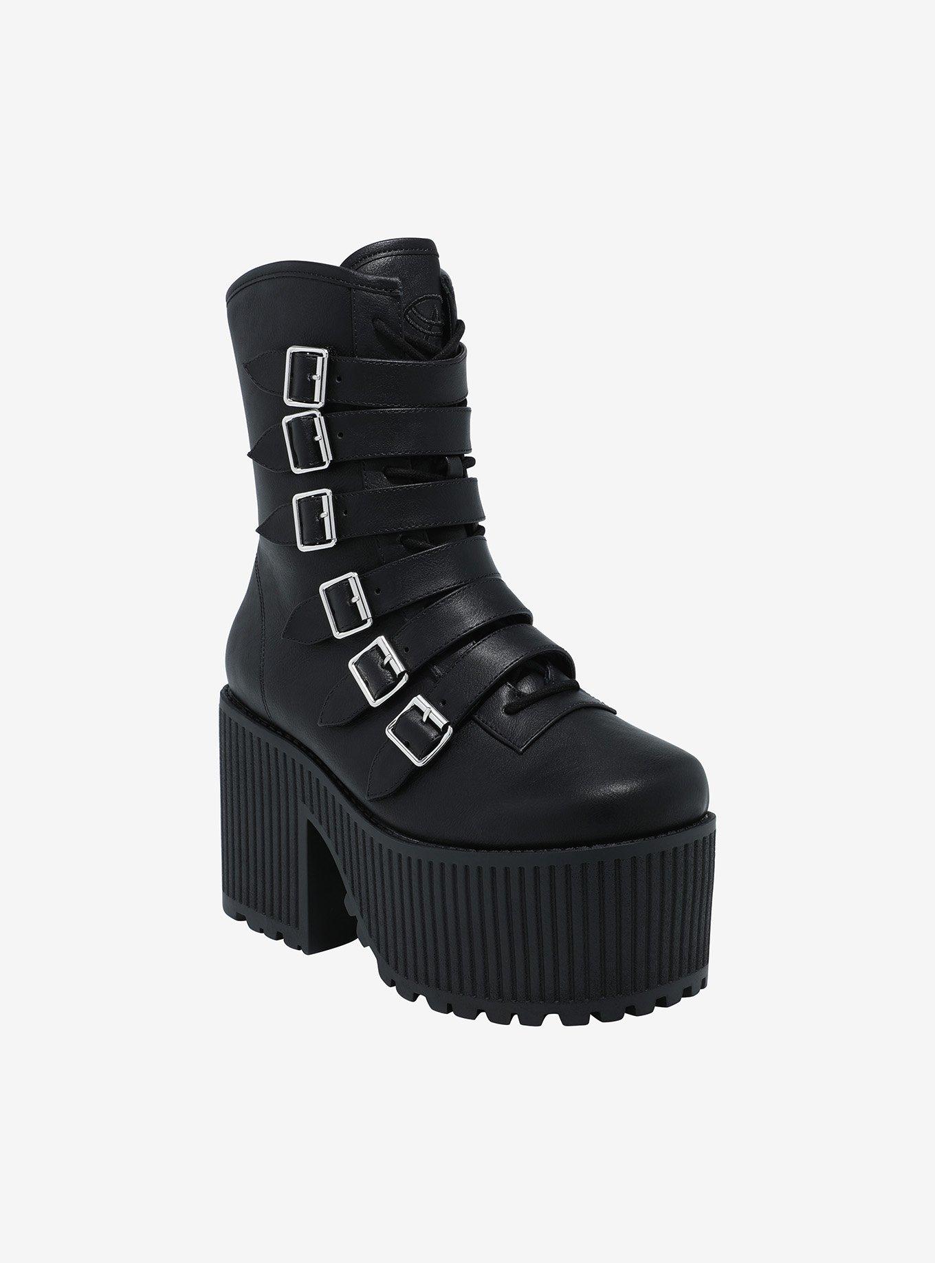 BLACK PATENT LEATHER 2.0 PLATFORM HIGH-RIZE BOOTS