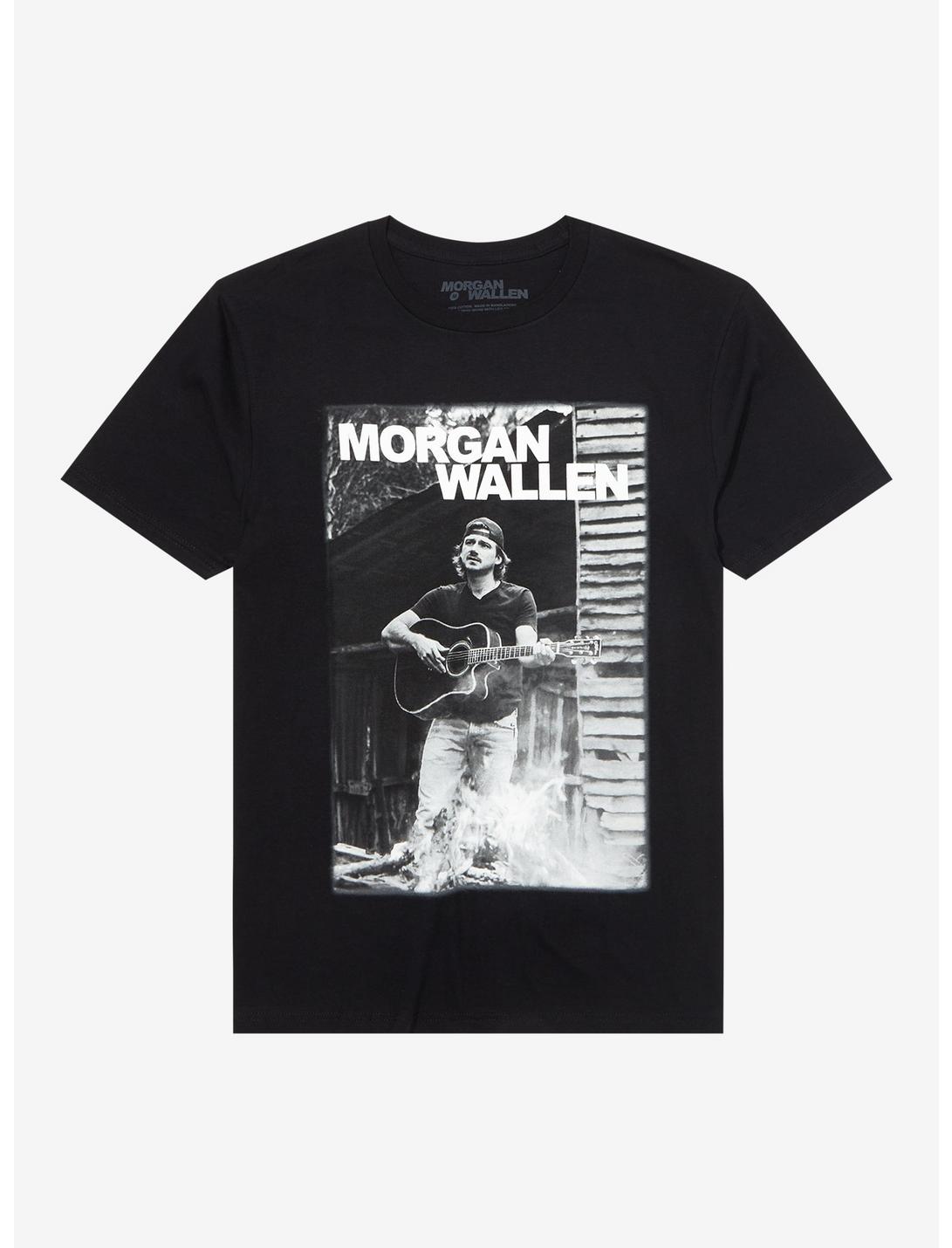 Morgan Wallen Acoustic Guitar Portrait T-Shirt, BLACK, hi-res