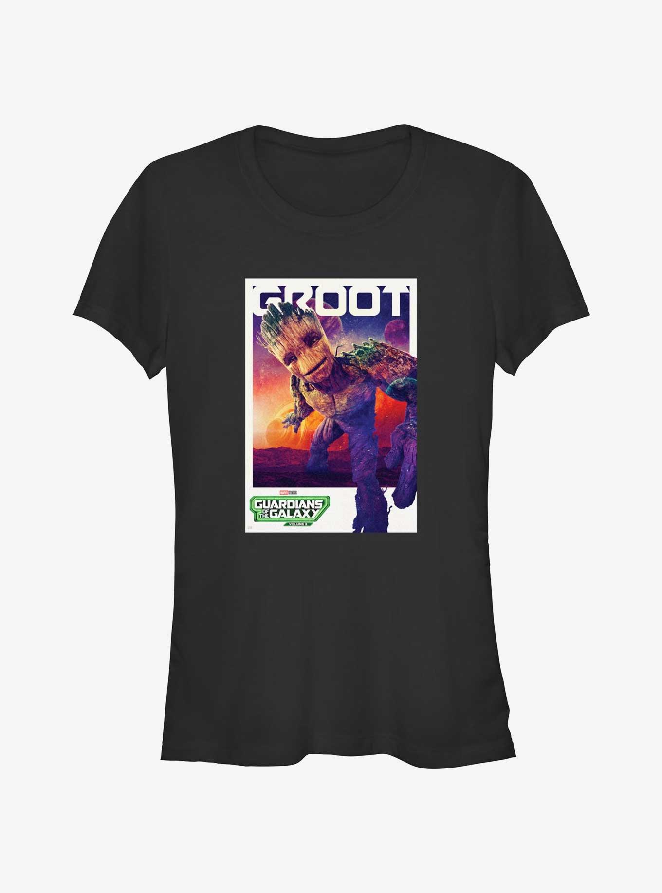 Guardians Of The Galaxy Vol. 3 Groot Poster Girls T-Shirt, BLACK, hi-res