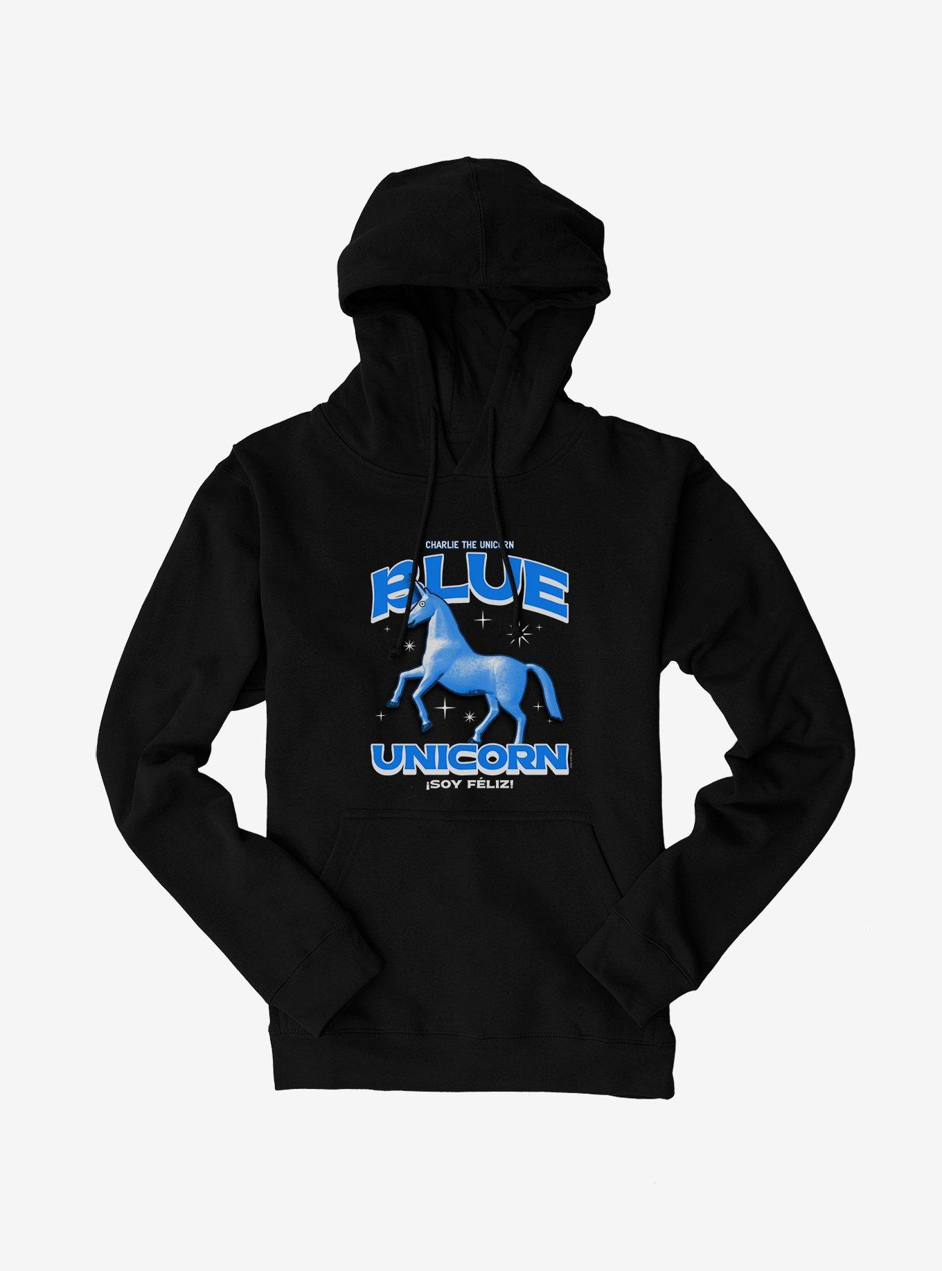 Charlie The Unicorn Blue Unicorn Hoodie, , hi-res