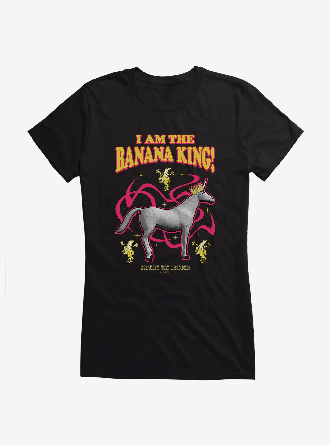 Charlie The Unicorn Banana King! Girls T-Shirt, , hi-res