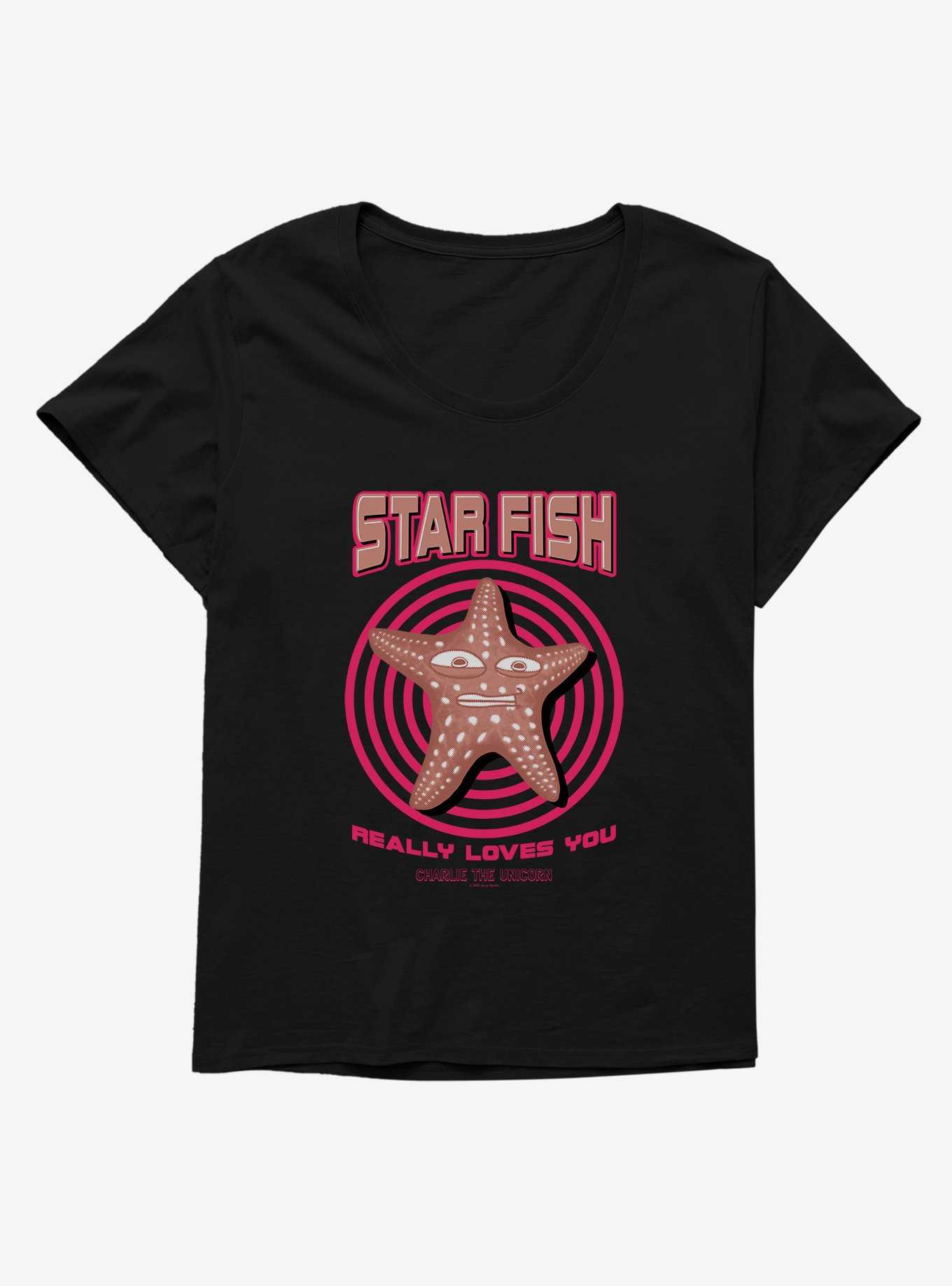 Charlie The Unicorn Star Fish Really Loves You Girls T-Shirt Plus Size, , hi-res