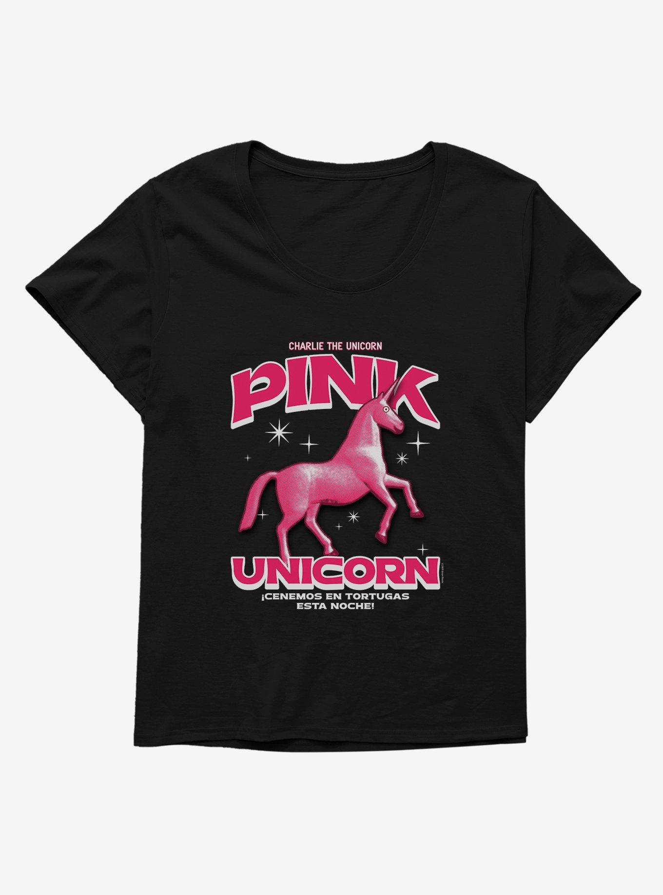 Charlie The Unicorn Pink Girls T-Shirt Plus