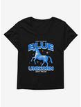 Charlie The Unicorn Blue Unicorn Girls T-Shirt Plus Size, BLACK, hi-res
