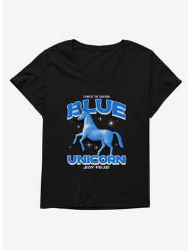Charlie The Unicorn Blue Unicorn Girls T-Shirt Plus Size, , hi-res