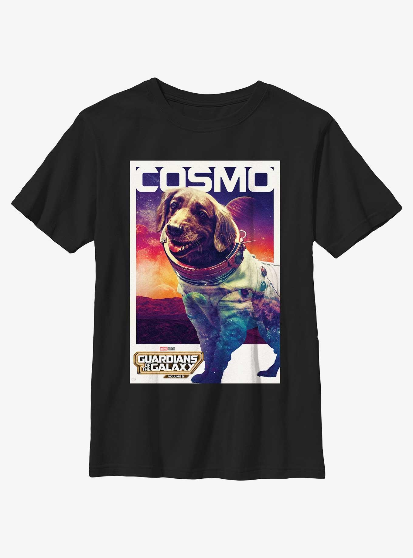 Guardians Of The Galaxy Vol. 3 Cosmo Poster Youth T-Shirt, BLACK, hi-res