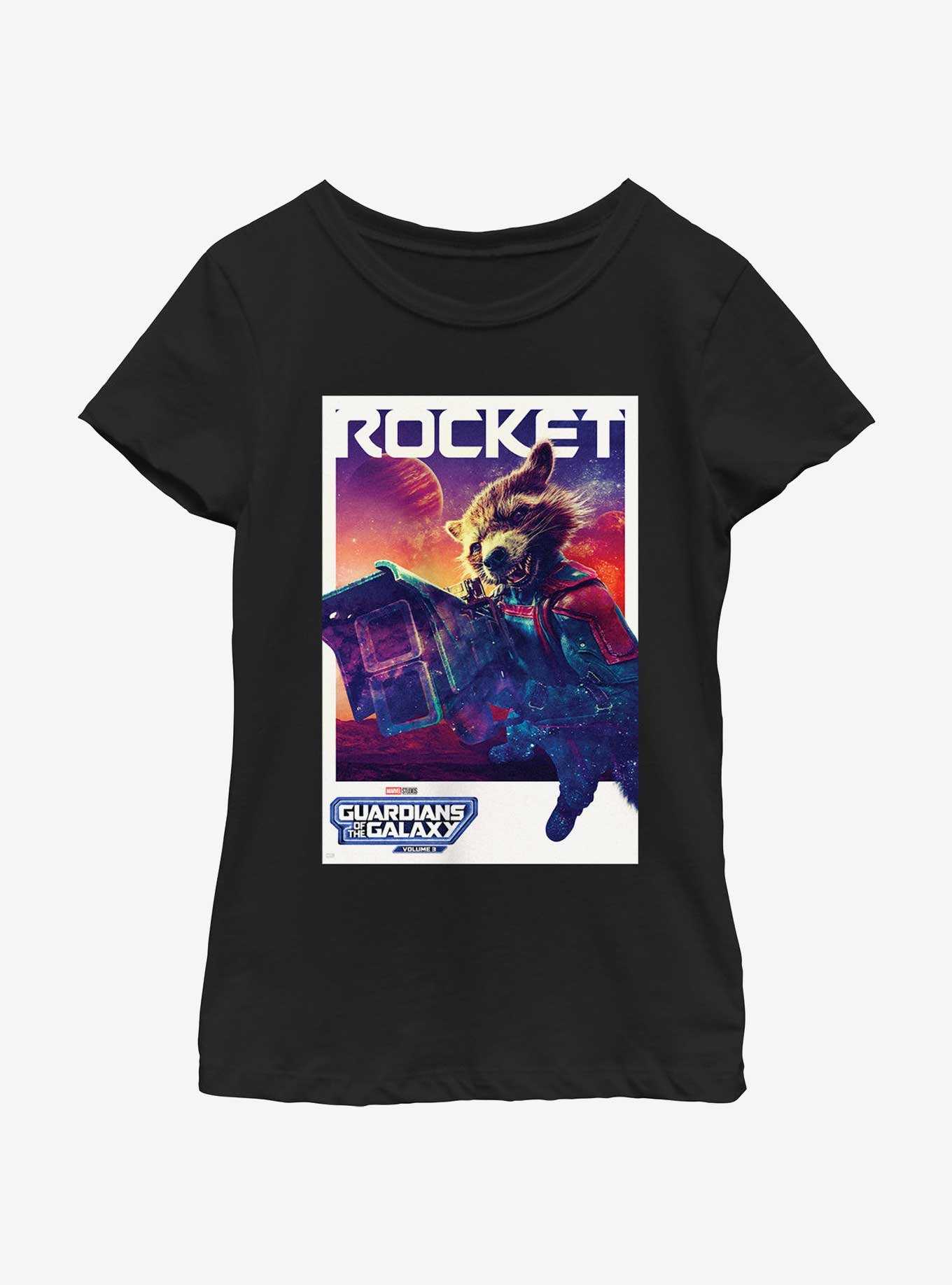 Guardians Of The Galaxy Vol. 3 Rocket Poster Youth Girls T-Shirt, , hi-res