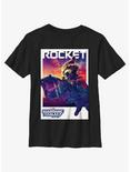 Guardians Of The Galaxy Vol. 3 Rocket Poster Youth T-Shirt, BLACK, hi-res