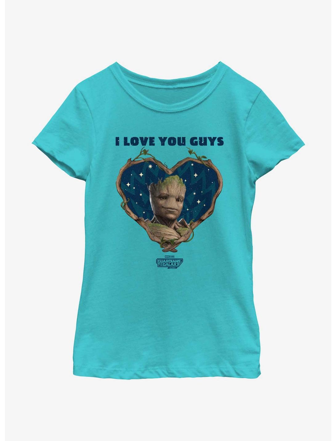Guardians Of The Galaxy Vol. 3 I Love You Guys Groot Youth Girls T-Shirt, TAHI BLUE, hi-res