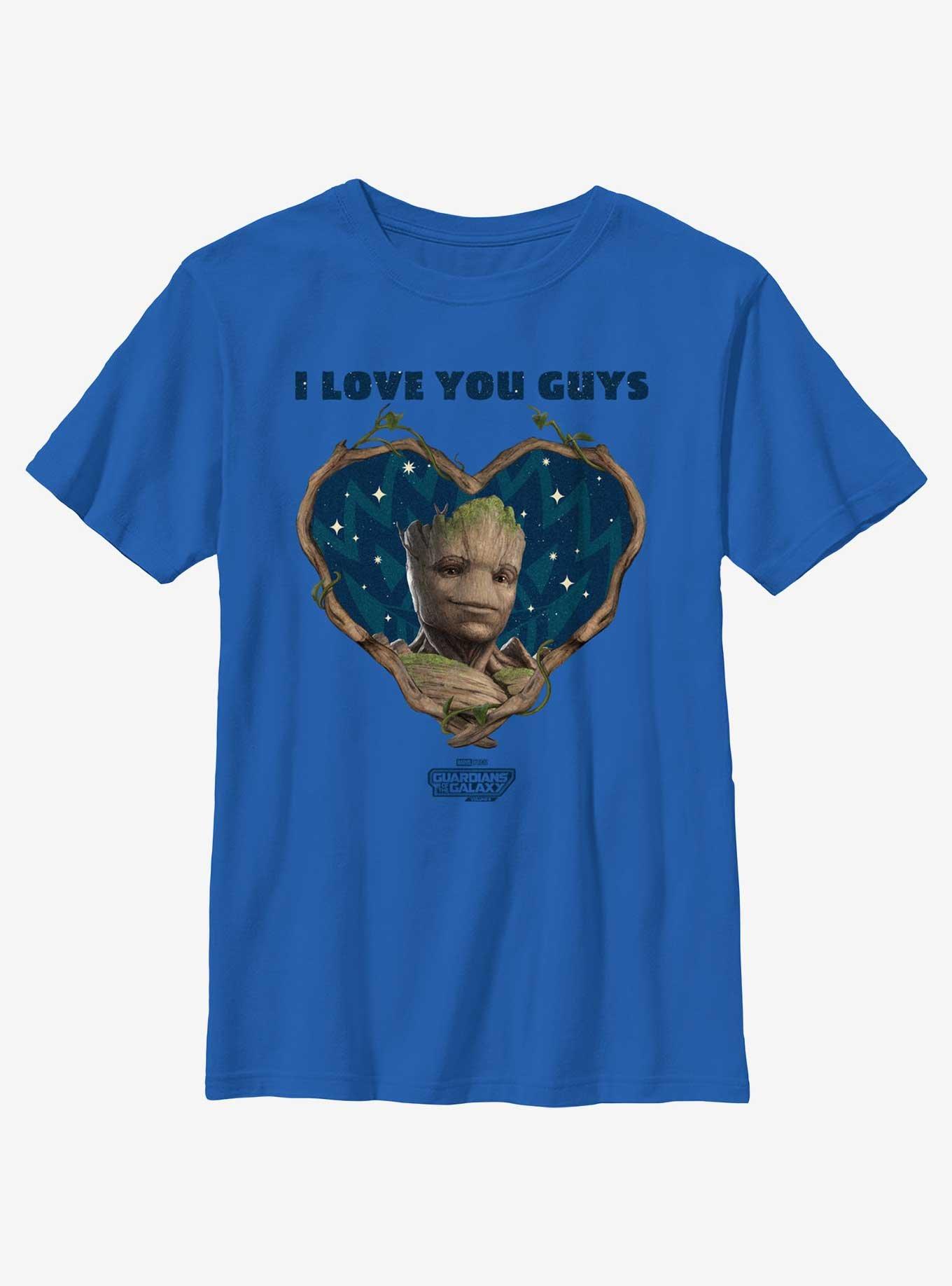 Guardians Of The Galaxy Vol. 3 I Love You Guys Groot Youth T-Shirt, ROYAL, hi-res