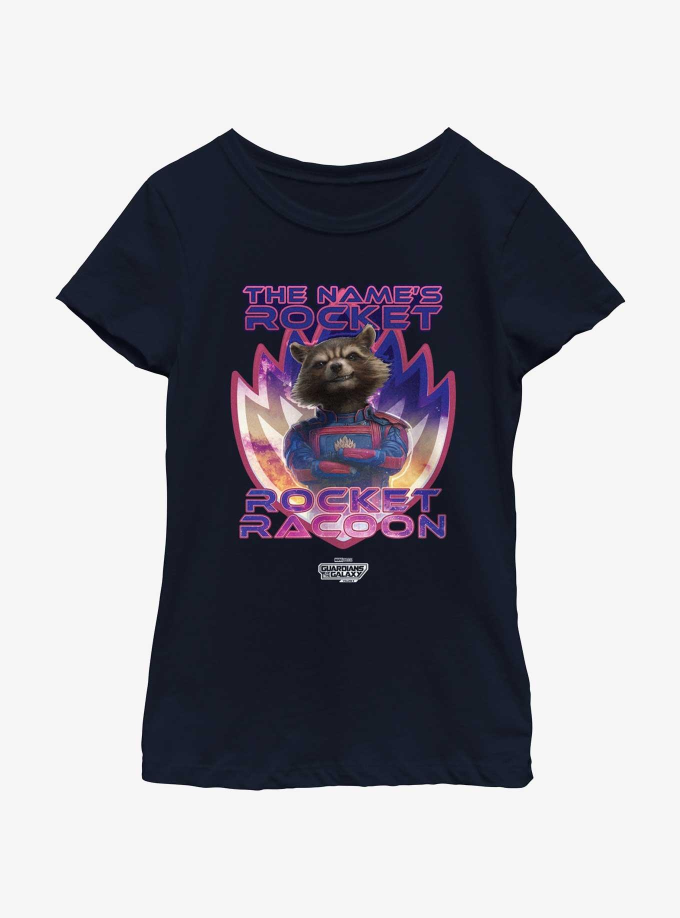 Guardians Of The Galaxy Vol. 3 The Name's Rocket Racoon Youth Girls T-Shirt, , hi-res
