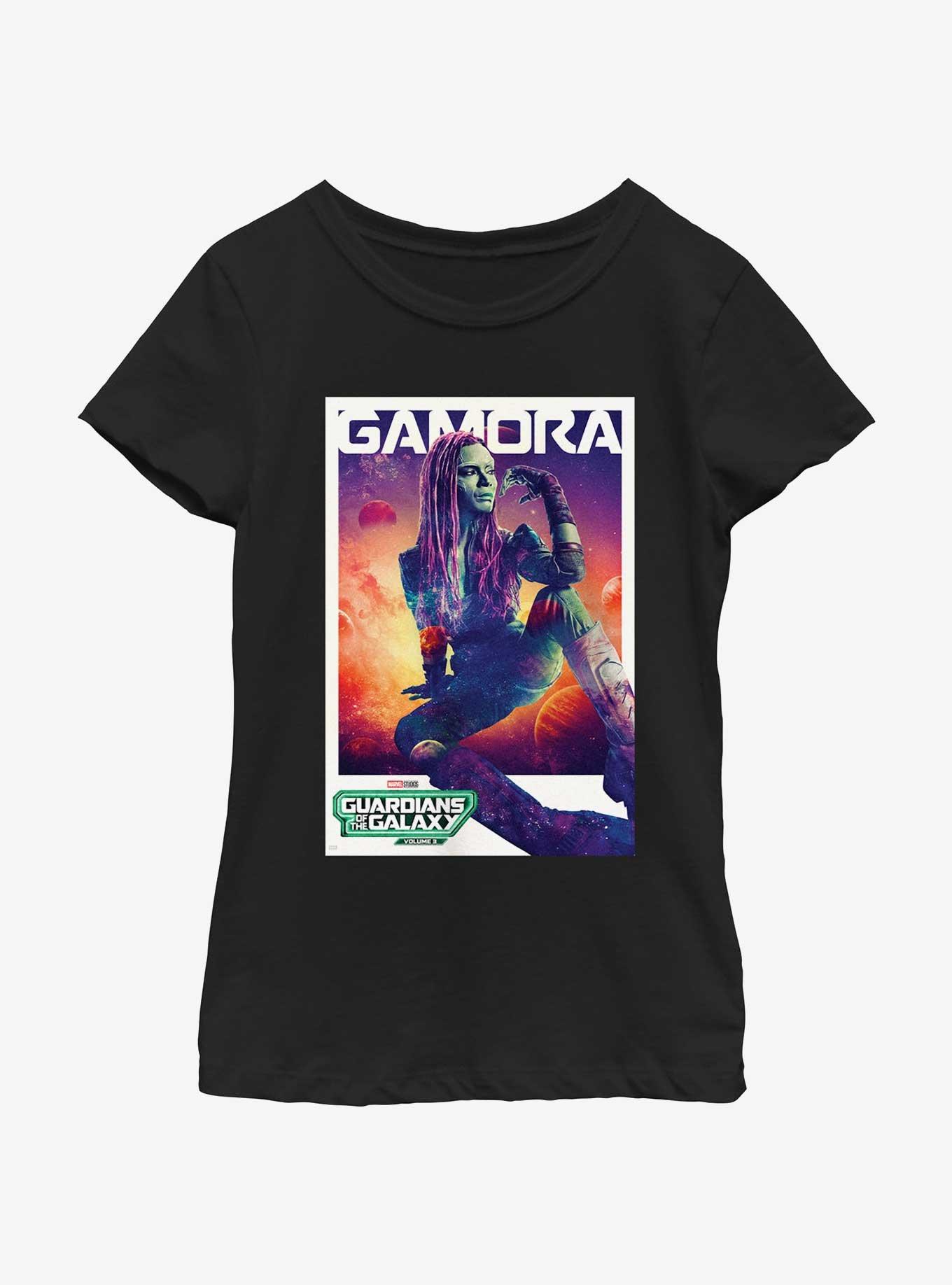 Guardians Of The Galaxy Vol. 3 Gamora Poster Youth Girls T-Shirt, BLACK, hi-res