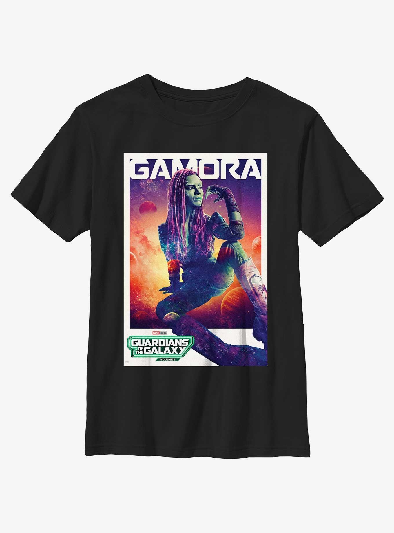 Guardians Of The Galaxy Vol. 3 Gamora Poster Youth T-Shirt, BLACK, hi-res