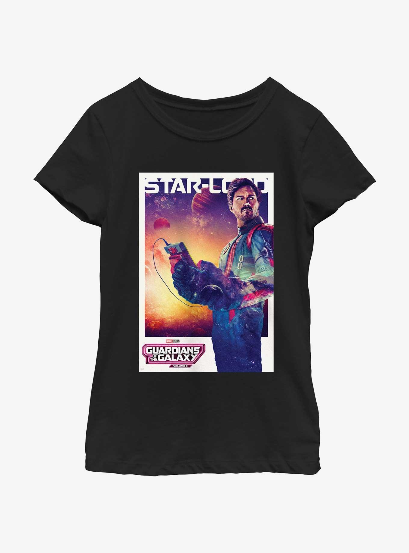 Guardians Of The Galaxy Vol. 3 Quill Starlord Poster Youth Girls T-Shirt, , hi-res