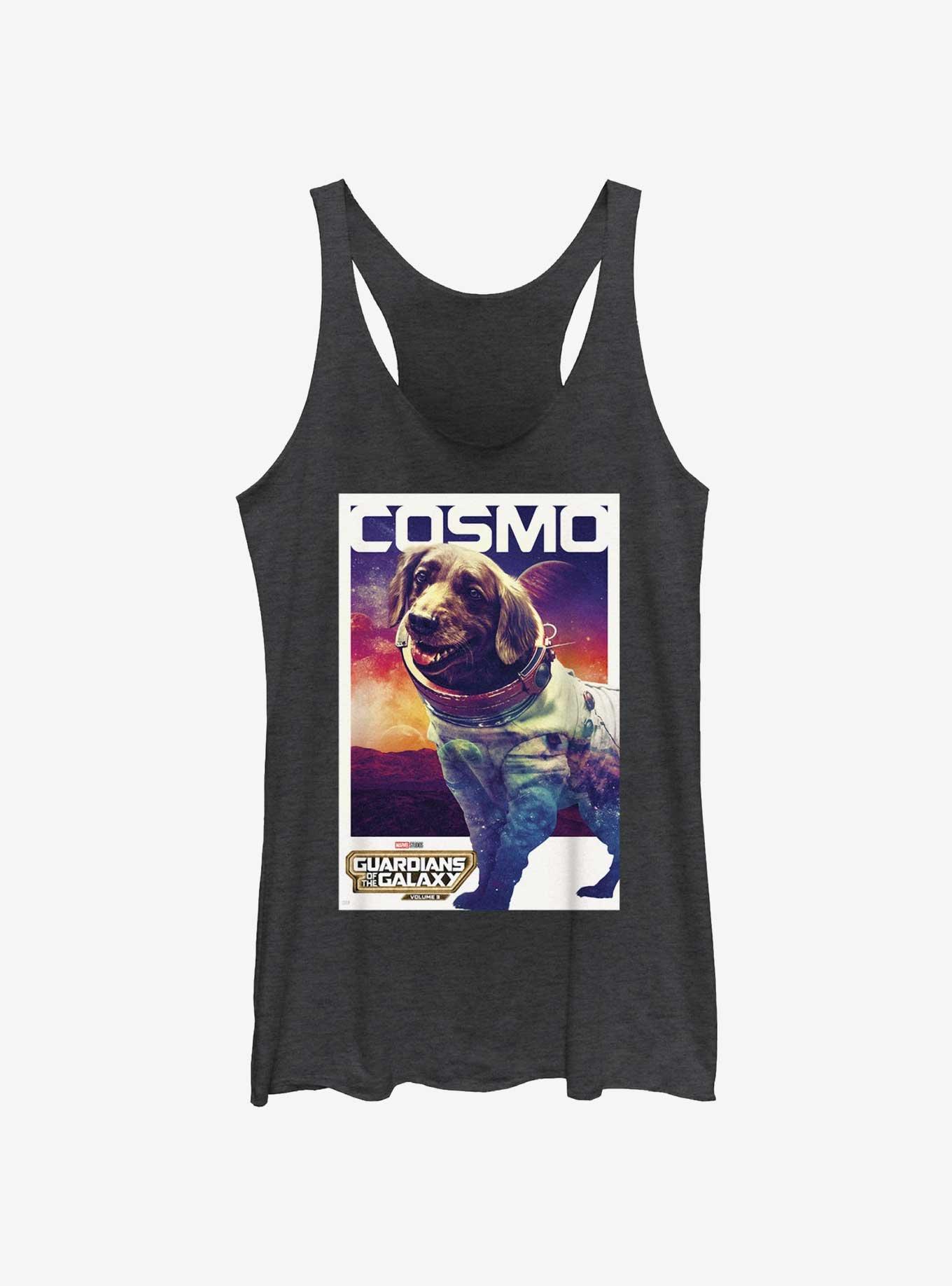 Guardians Of The Galaxy Vol. 3 Cosmo Poster Womens Tank Top, BLK HTR, hi-res